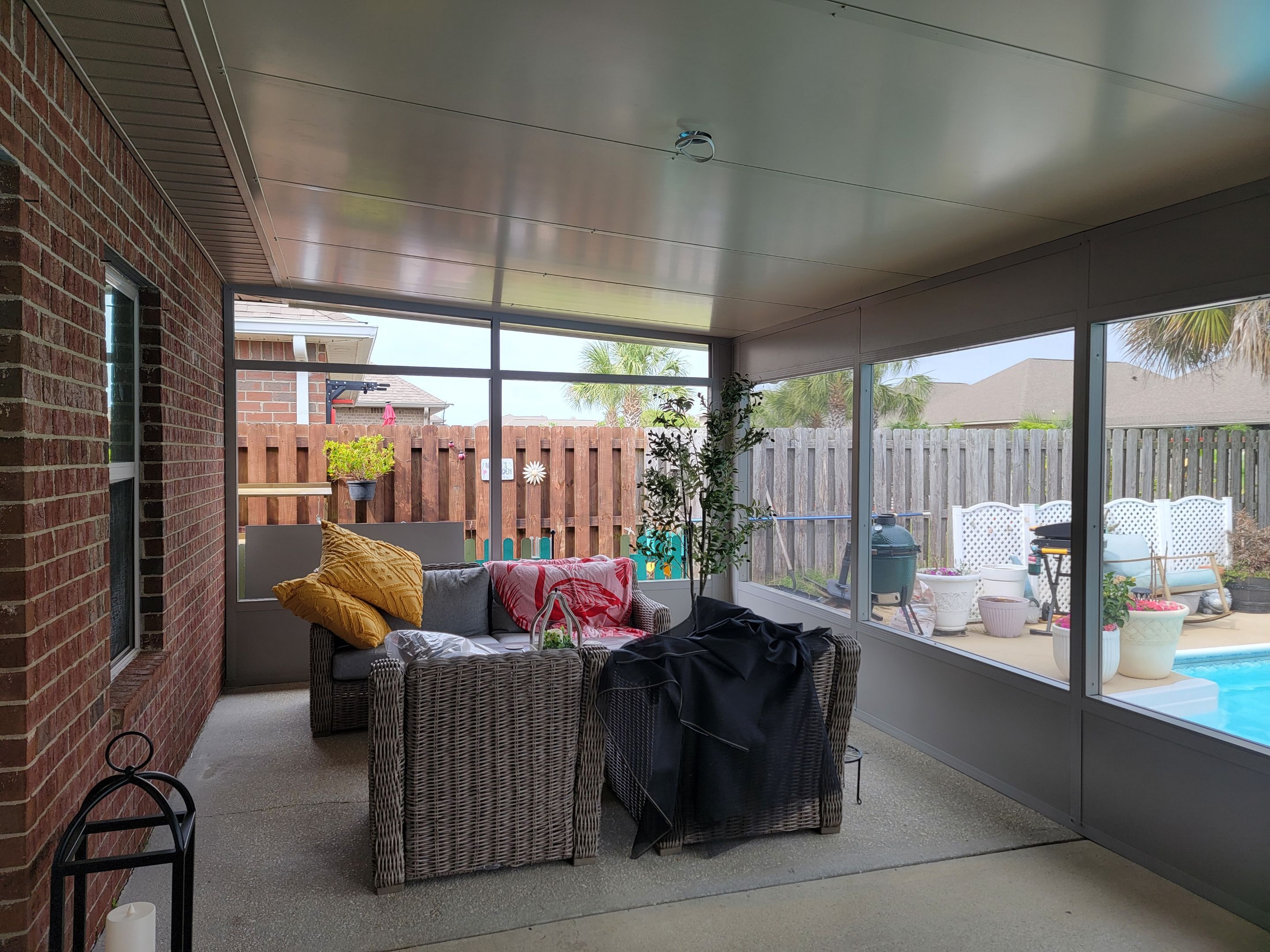 Poolside Screen Room & Patio Cover in Gulf Breeze by Titan Sunrooms