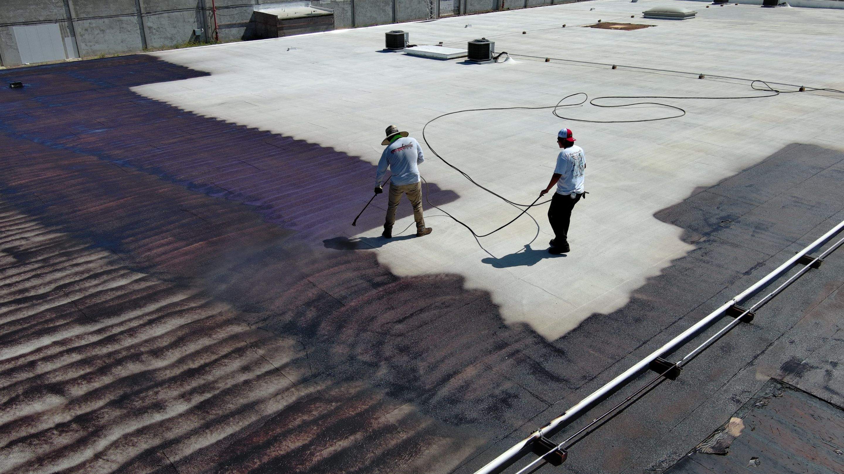 Pro Farms Spray foam roofing project by Straight Edge Roofing Inc