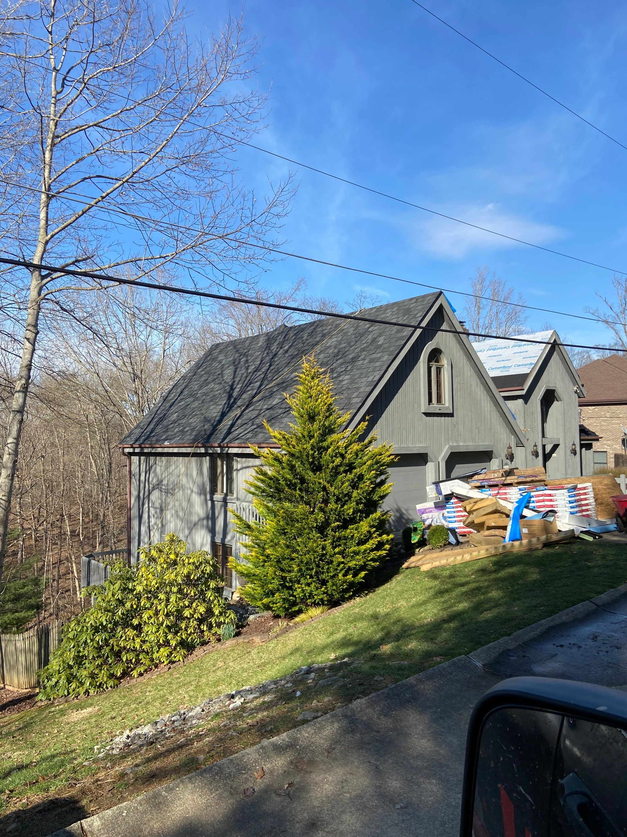 Residential Roofing Installation using Certainteed Belmont Shingle in Black Granite by Secure Construction Company Inc