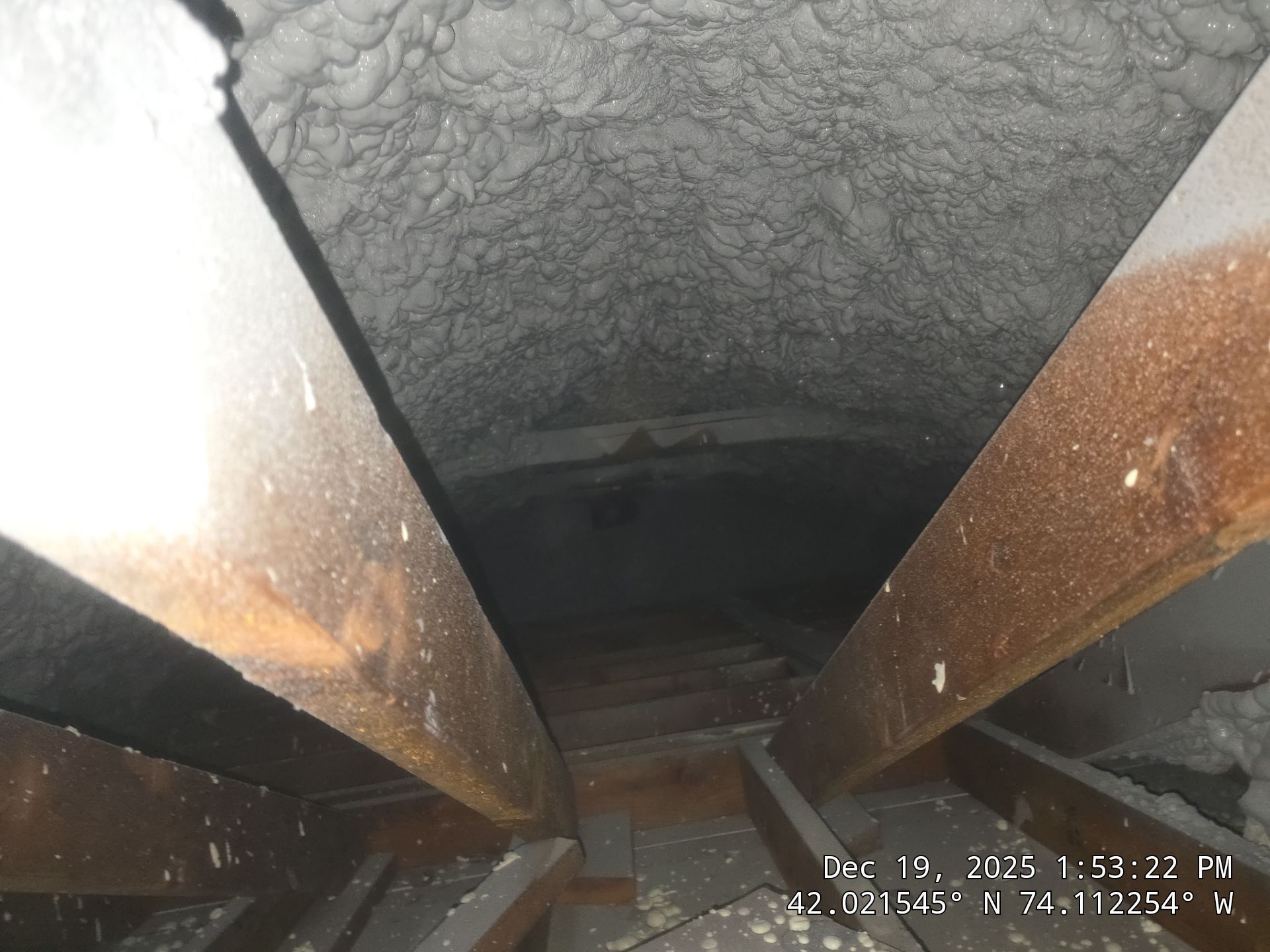 Attic Insulation using open cell spray foam by NYS Foam & Energy