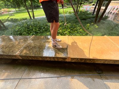 natural stone using Algaecide, soft wash soap