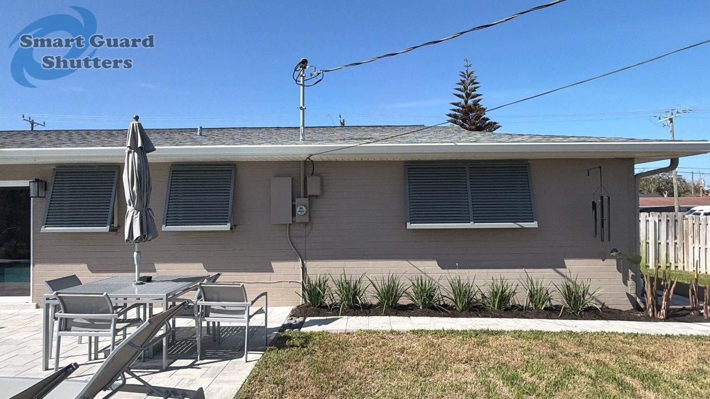 Decorative Bahamas in Mouse Gray by Smart Guard Shutters