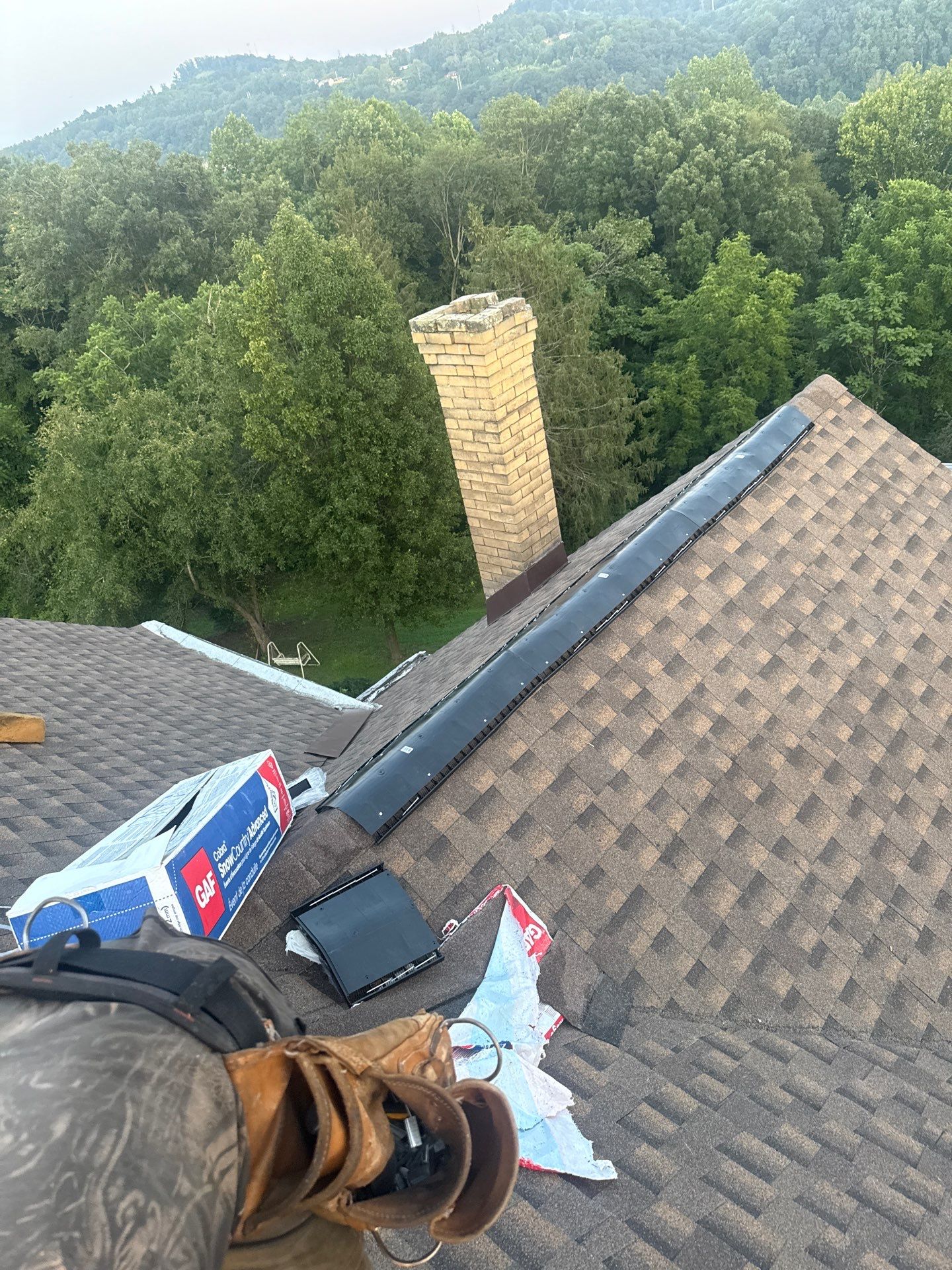 Residential Roofing Installation using GAF Timberline HDZ Barkwood by Rainstoppers Roofing