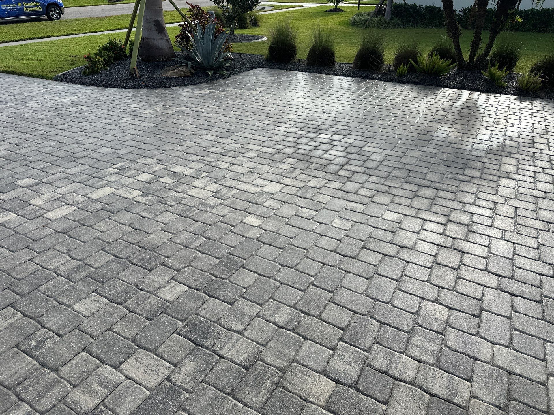 Paver Driveway, Sidewalk, and Culvert Cleaning in Winding River Community, Bradenton, FL by Sunshine AquaWash