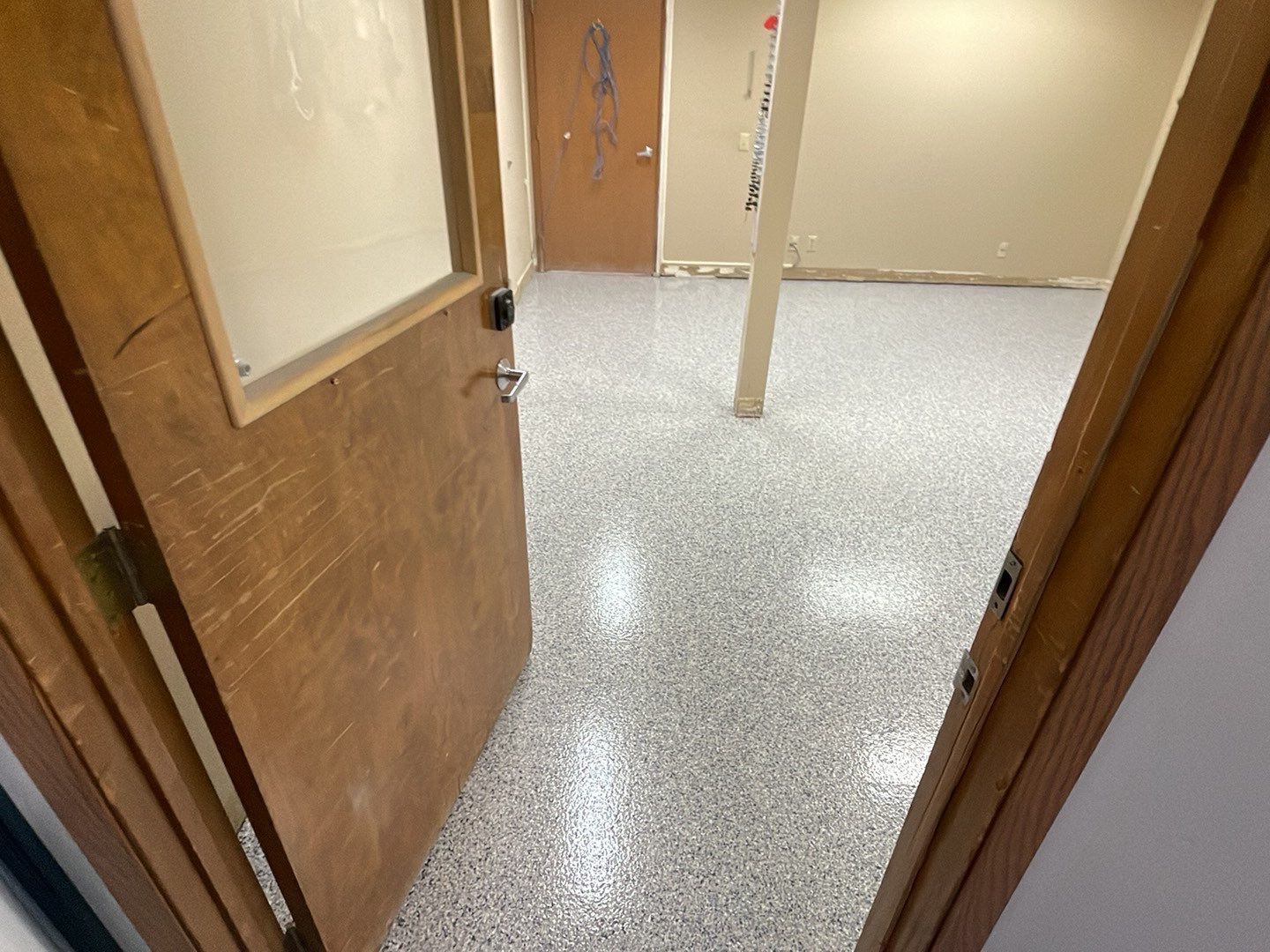 Commercial Floor Transformation using 1/8 Tidal Wave by Croc Coatings, LLC