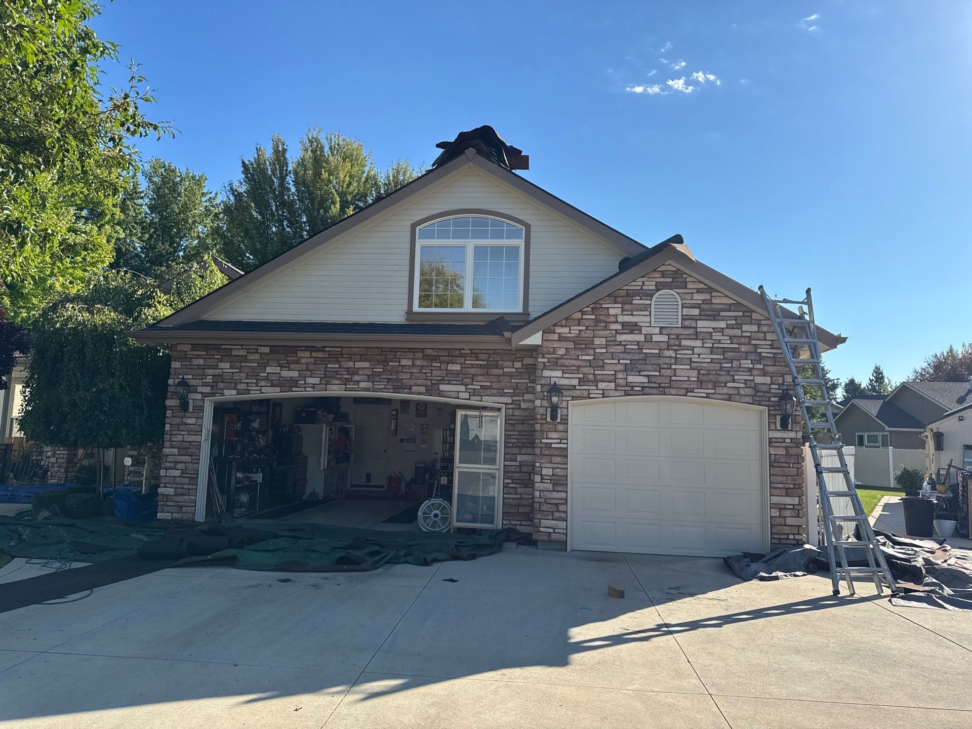 Complete Residential Roof Replacement Featuring Gray Architectural Shingles in Meridian by Olive Roofing