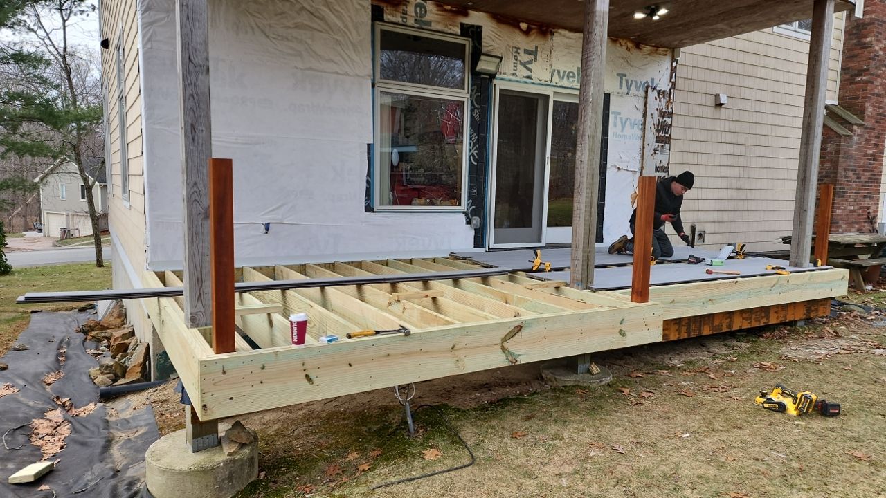 Deck project in Milford, MA by UBrothers Construction