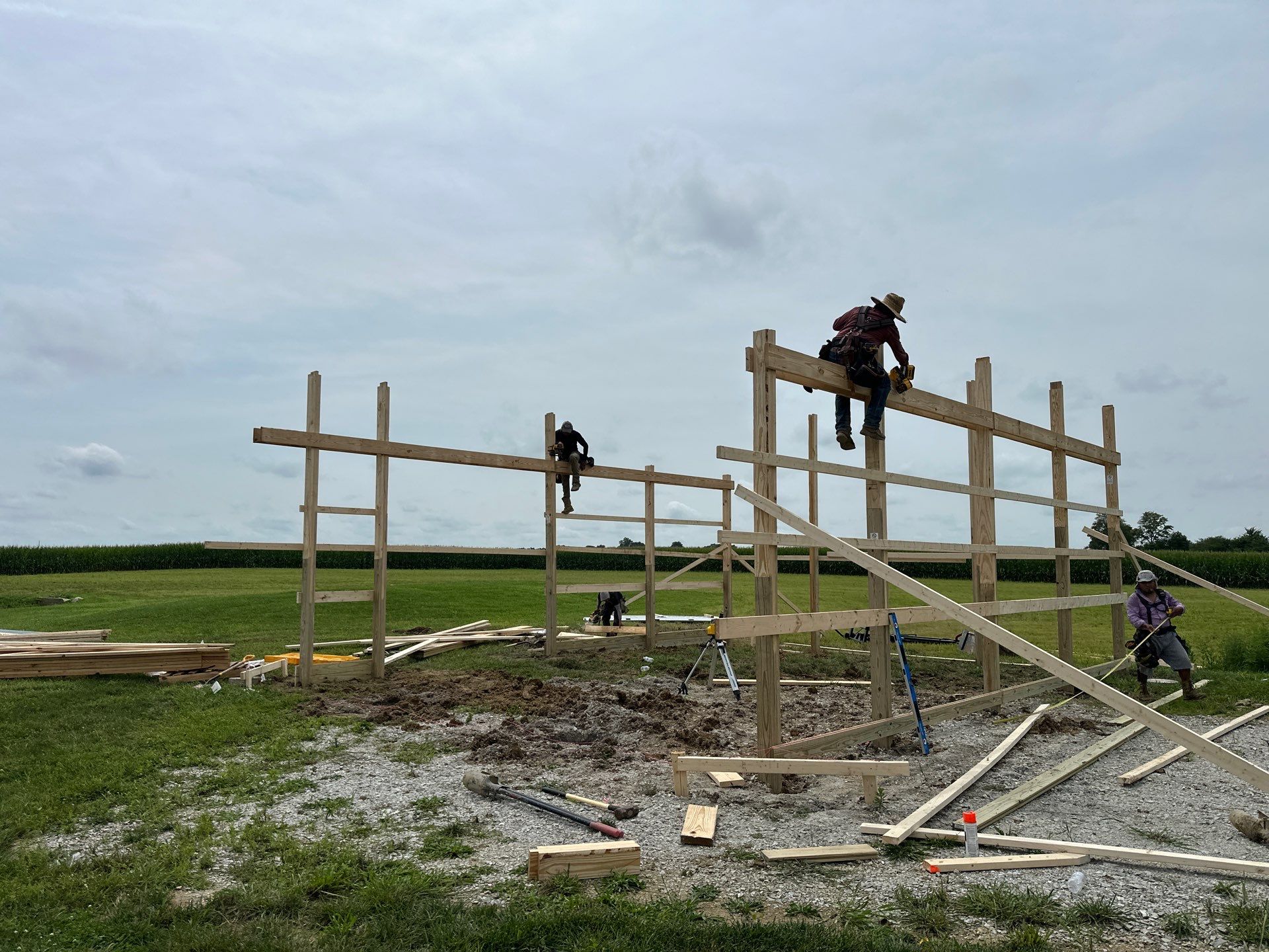 Custom Post-Frame Pole Barn with Concrete Floor in Greenfield by The Barn Builders