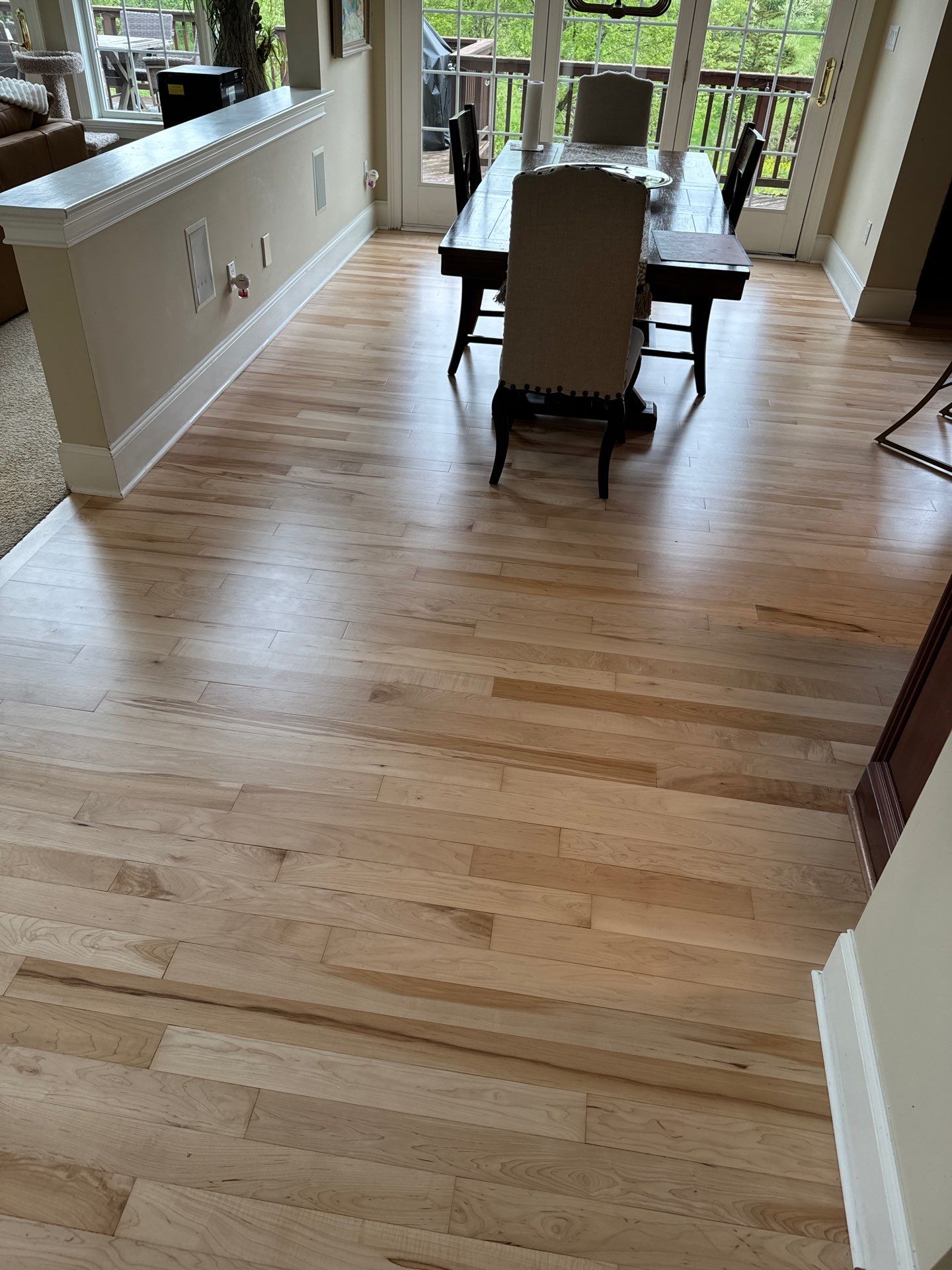 Prefinished Maple transformation by Ann Arbor Hardwoods 