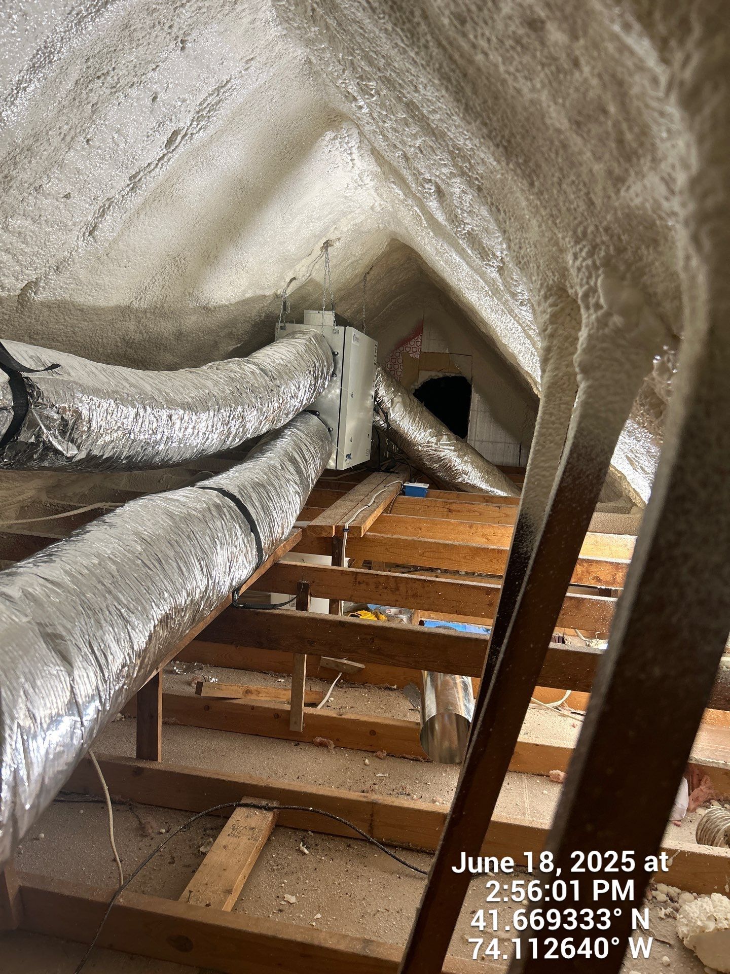 Attic Insulation using Closed Cell Spray Foam by NYS Foam & Energy