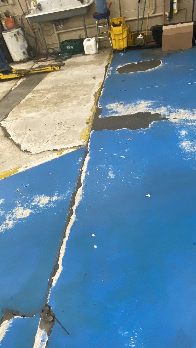 Commercial Floor Transformation using Penntek Shop Floor System by Croc Coatings, LLC