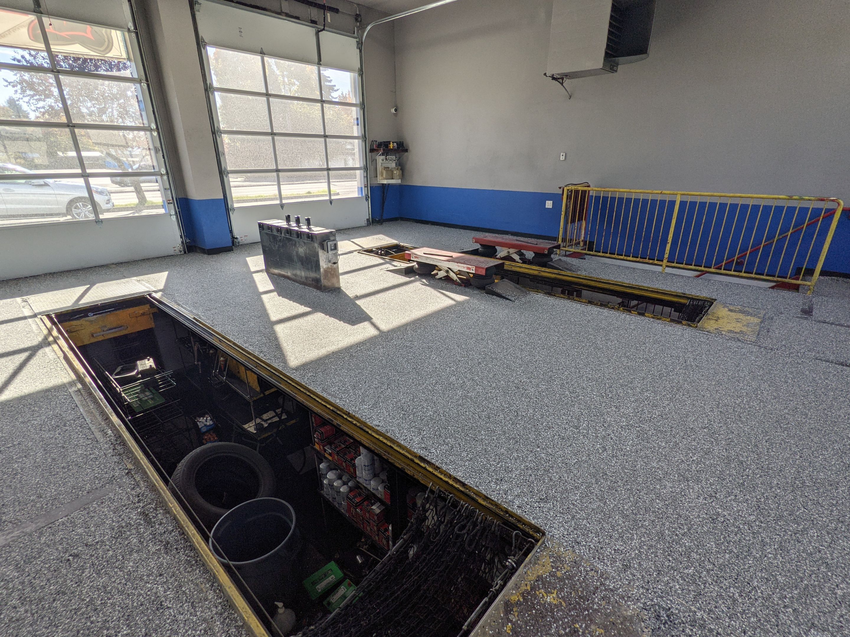 Commercial Floor Transformation using Slate Stone by Croc Coatings, LLC