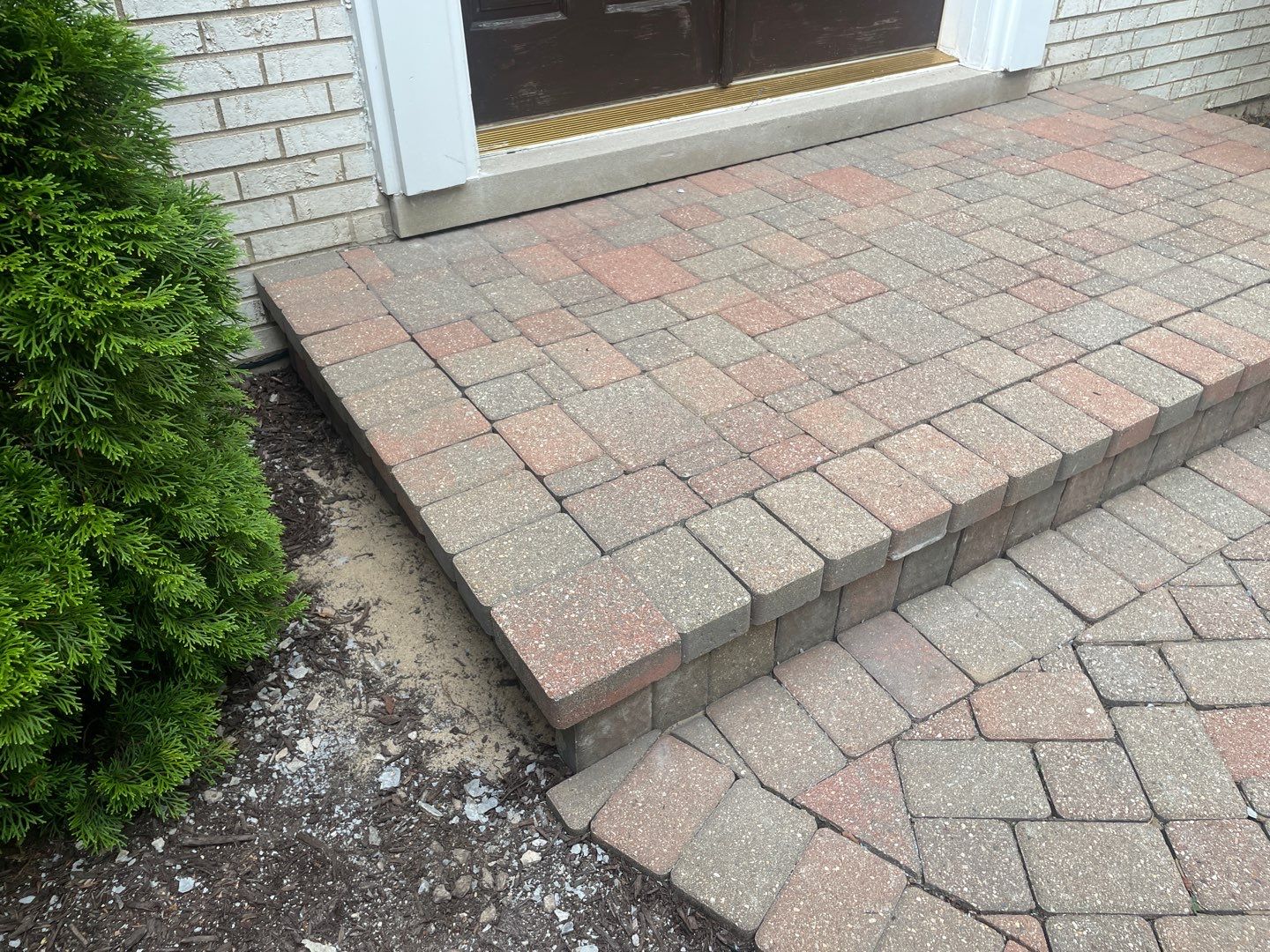 Brick step repair by Northern Power Washing LLC.