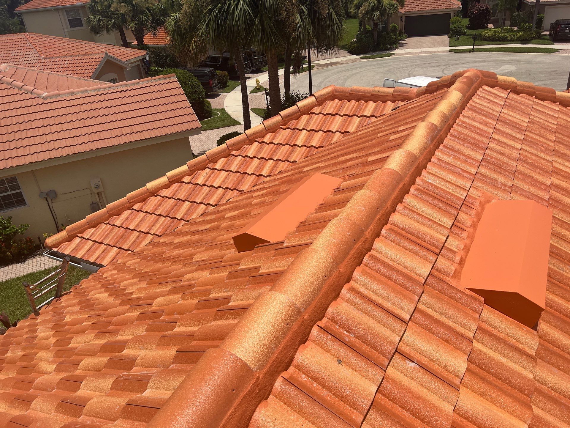 Residential Roofing Installation using Villa 900 Mission Sunset Tile by Durabilis Roofing INC
