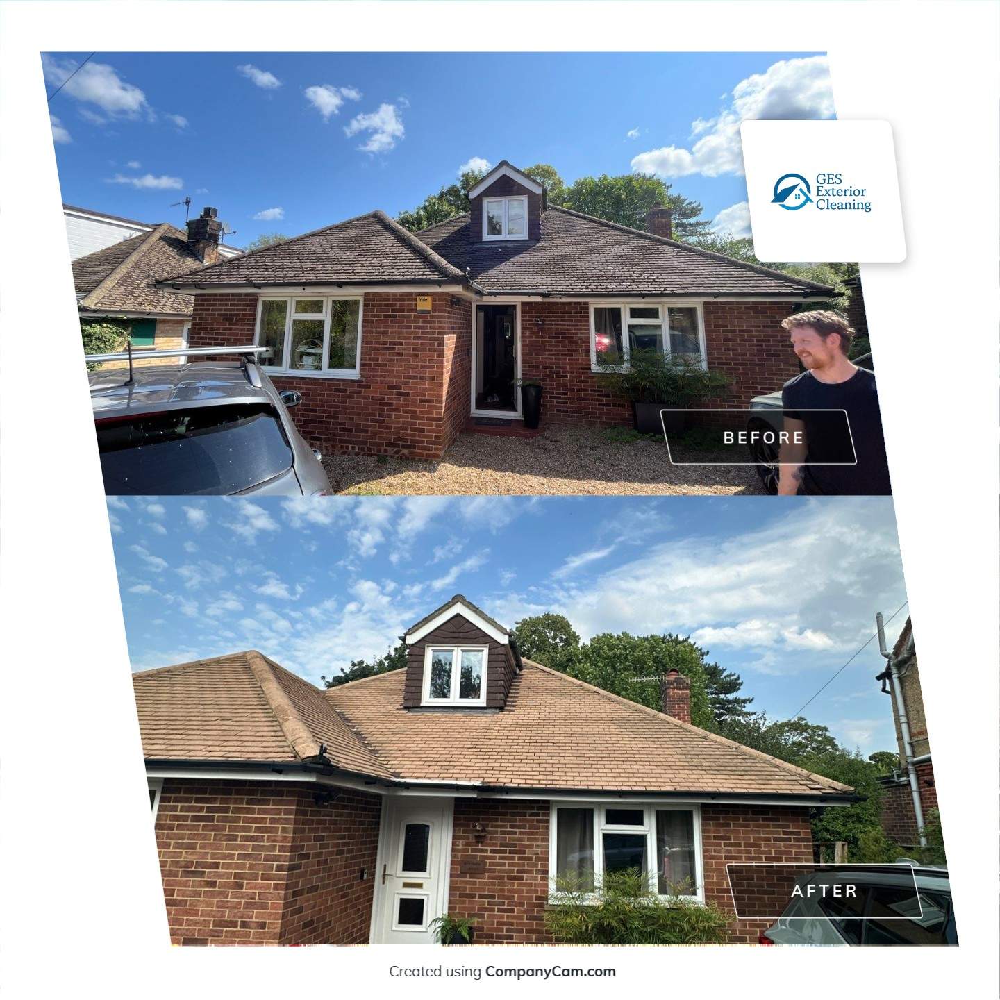 Roof Clean  - Moss Removal - Gutter Clean using Honda 15lpm Low Pressure Washing Machine by Ges Exterior Cleaning ltd