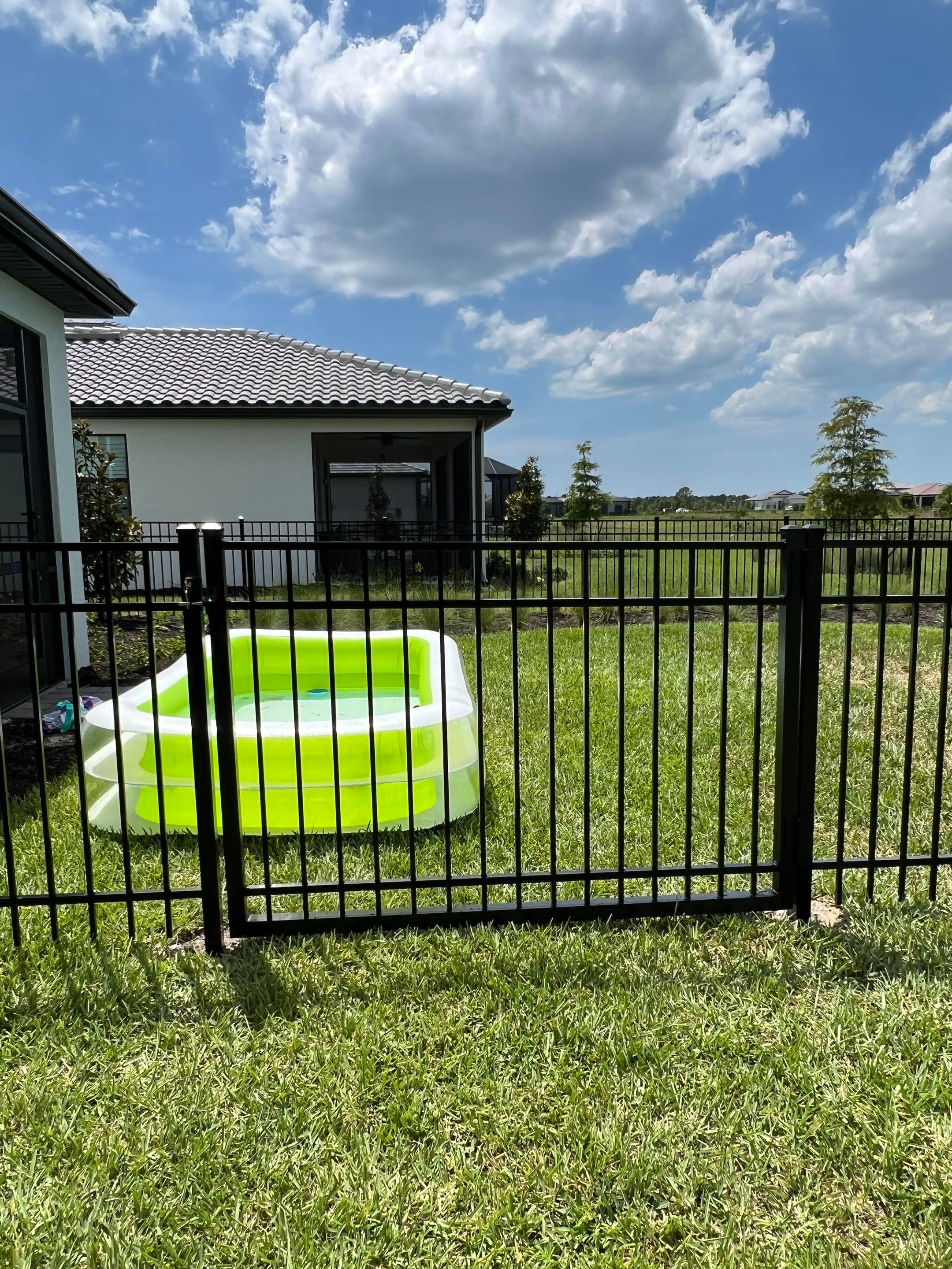 Aluminum Fence Installation using Black 3 Rail Aluminum Fence by Asap fence and gates, LLC