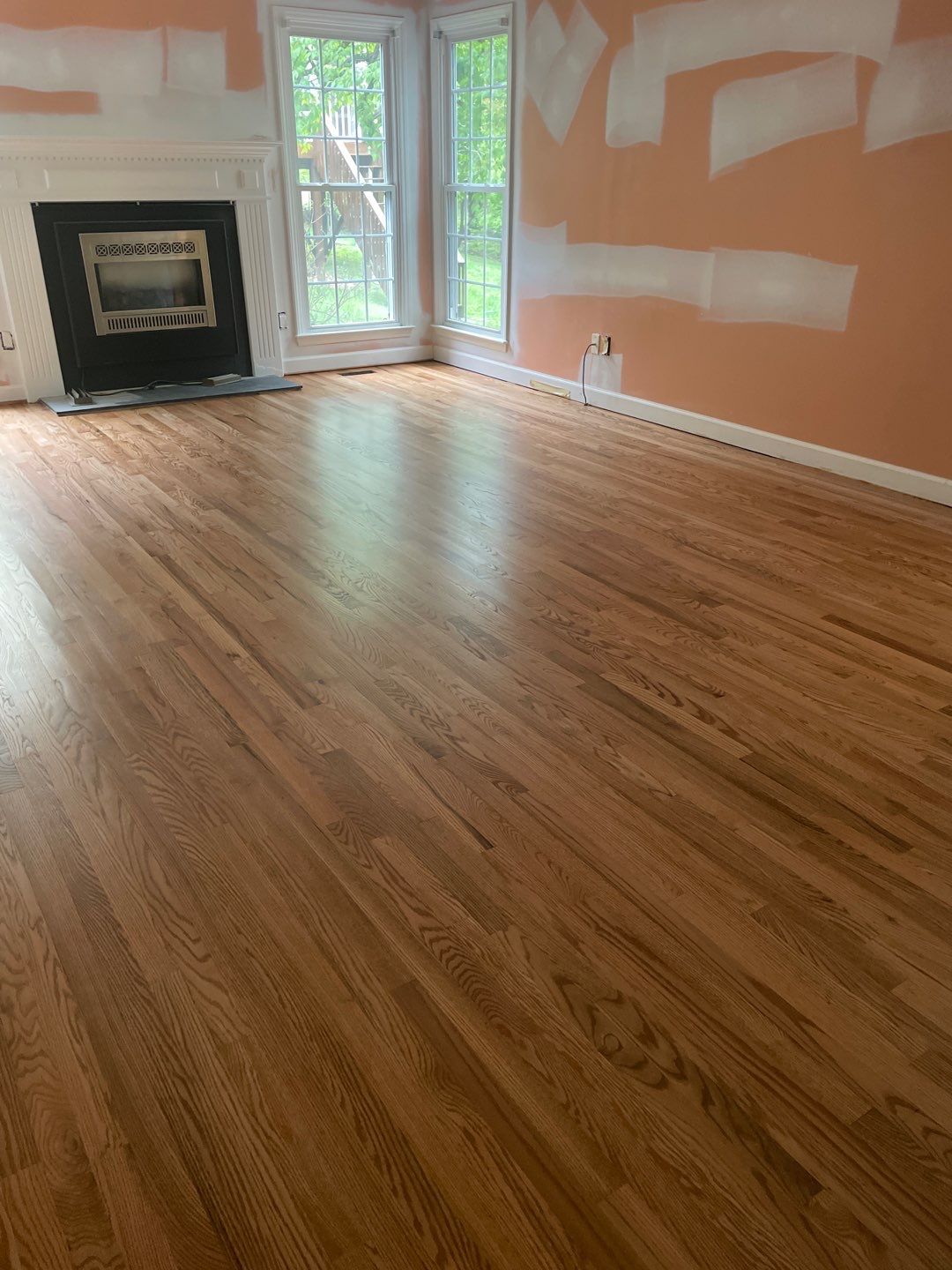 Red oak floor refinishing by Accent Custom Floors