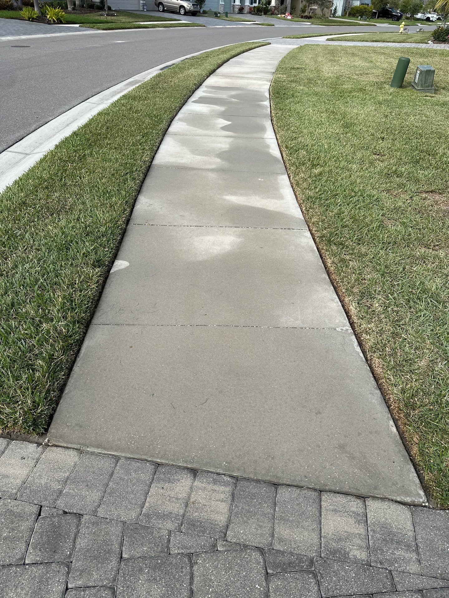2-Story House Wash & Paver Driveway Cleaning in Trevesta Community, Palmetto, FL | Sunshine AquaWash by Sunshine AquaWash