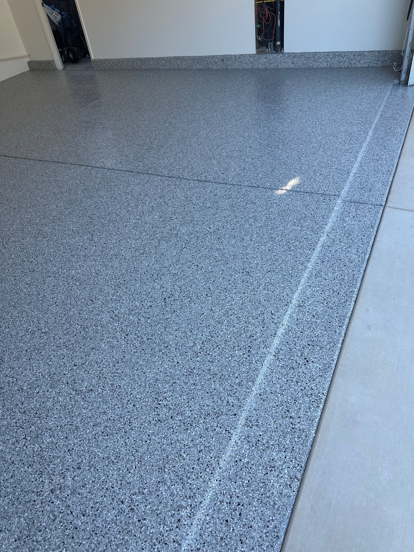 San Luis Obispo Garage Floor Polyurea Coating with Coyote Chips by MGP Coatings