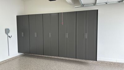 Ron B. upgraded his garage with cabinets and a Banner Garage Floor