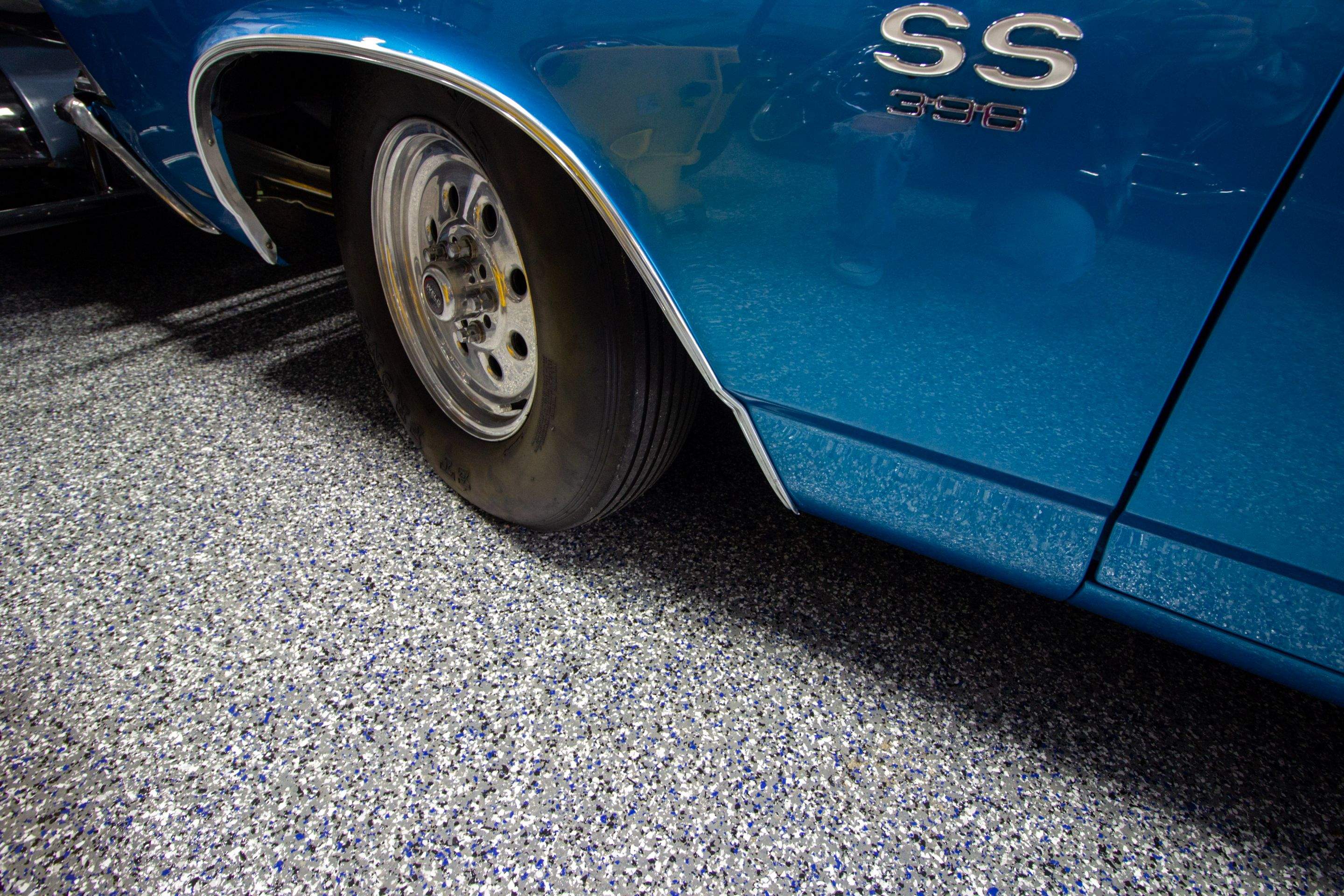 Garage Floor using Galaxy Blue by Your1DayFloor.com