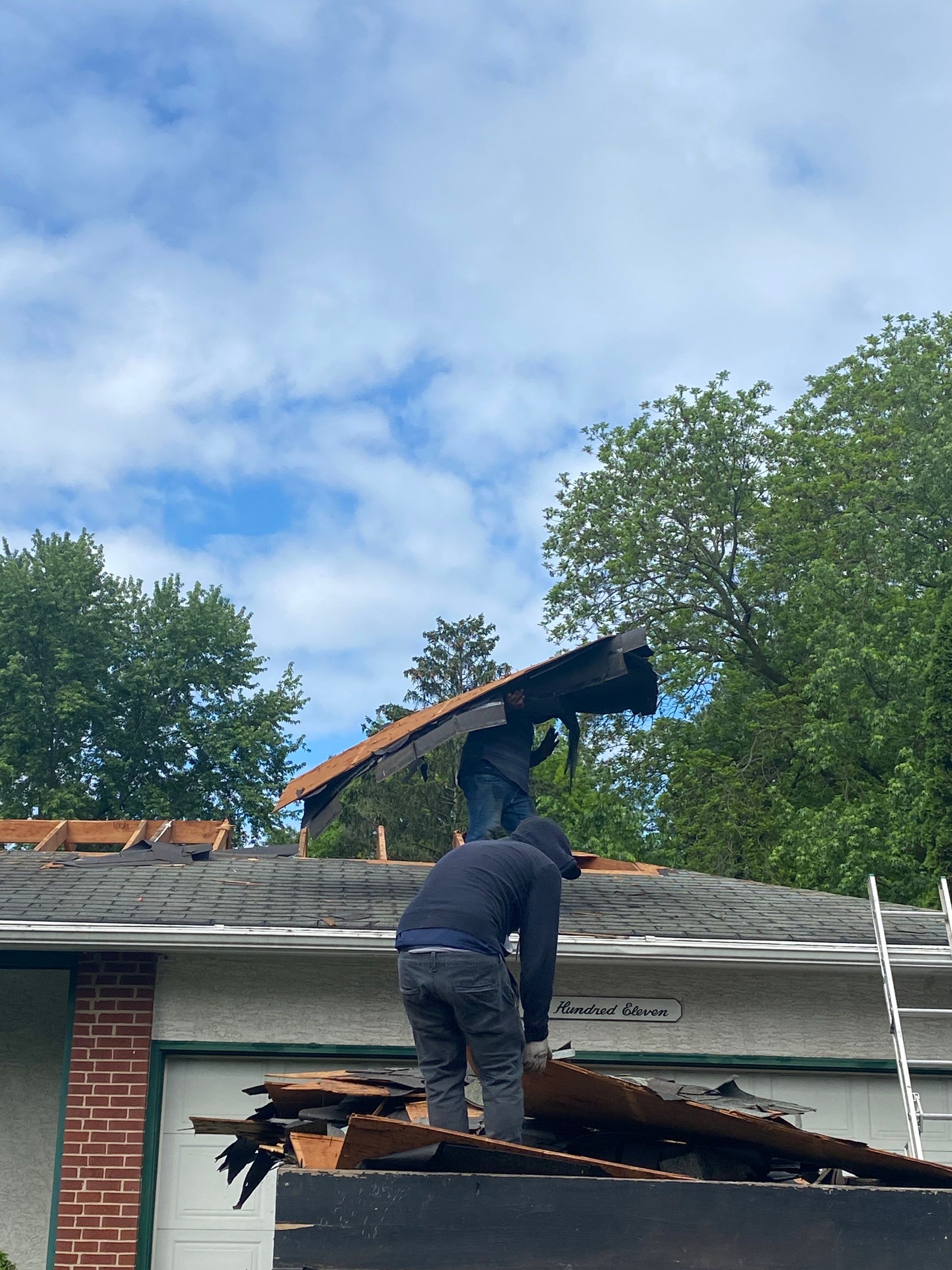 New Roof Installation using new OSB sheathing Certainteed Landmark Shingles by Best Roofing & Siding Company