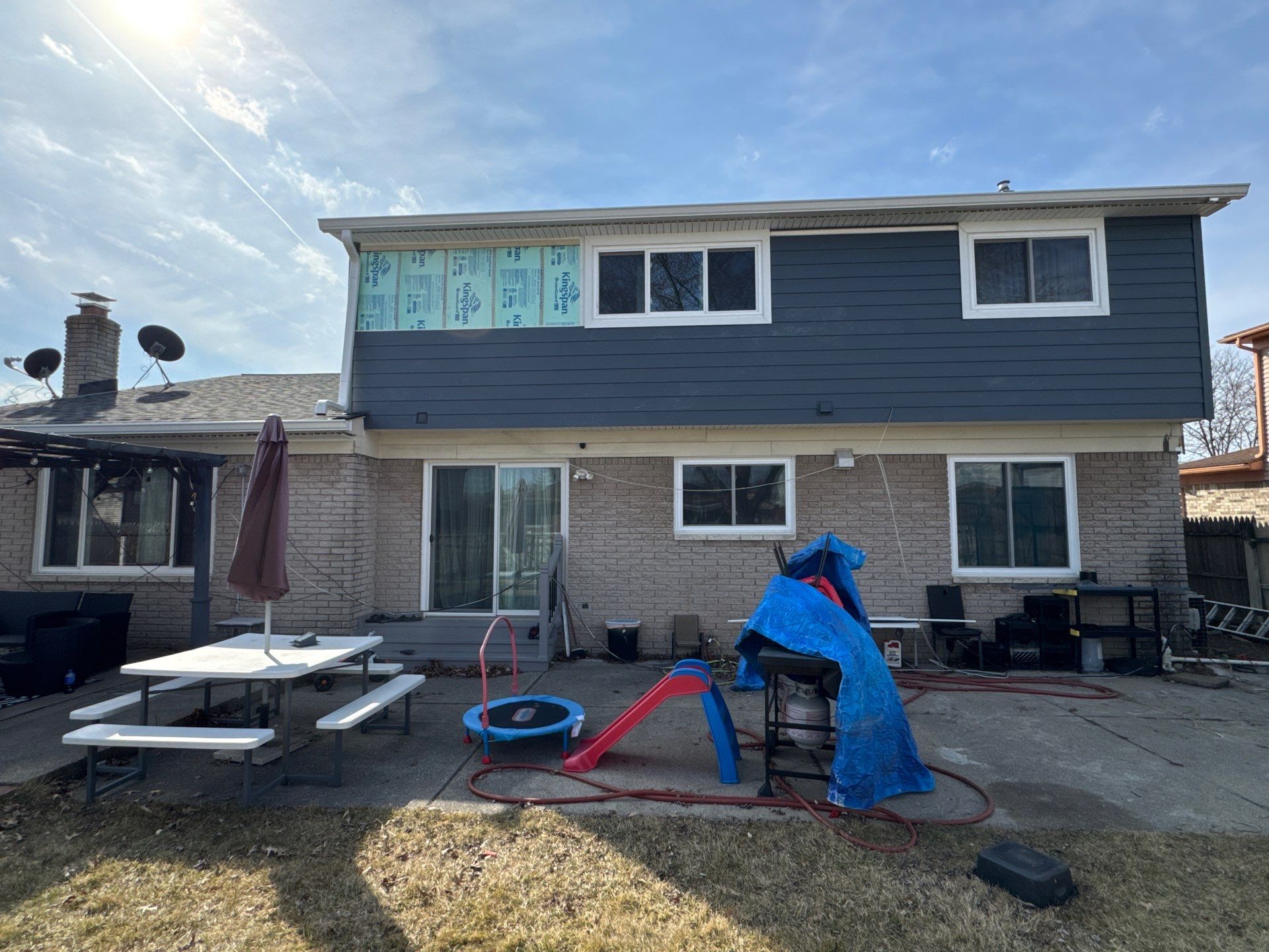Siding Replacement using Alside Midnight Blue by 180 Contractors