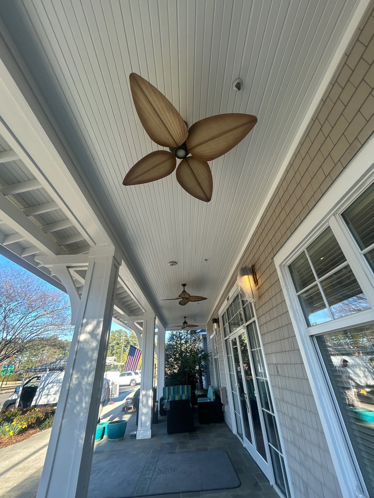 Brunswick Forest Sales Center Porch Ceiling Restoration in Leland, NC by RGR Construction and Roofing, LLC