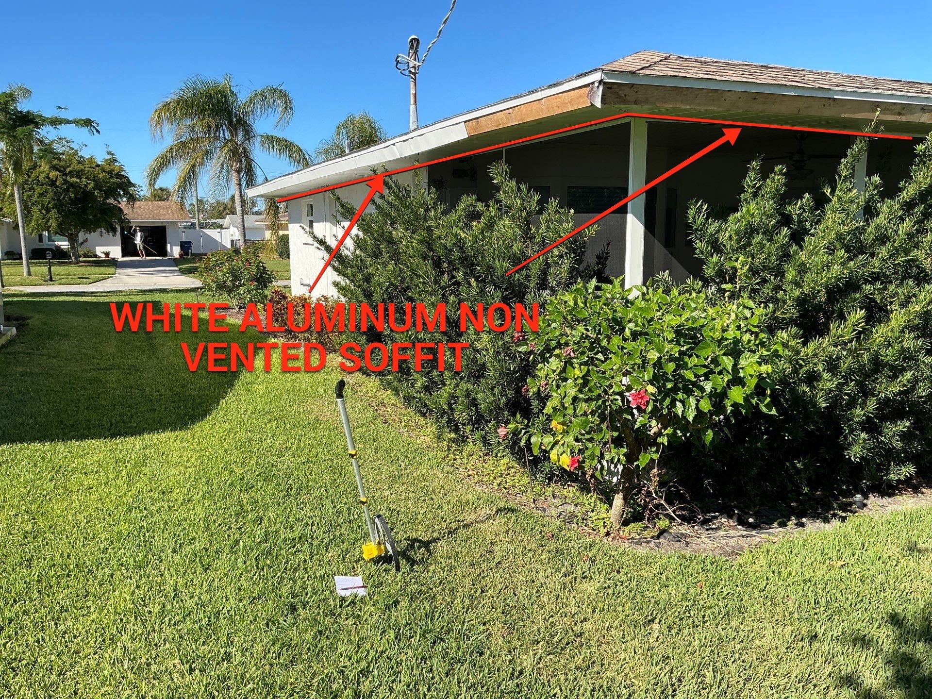Aluminum White Soffit Installation in Sarasota FL by Gutter Professors