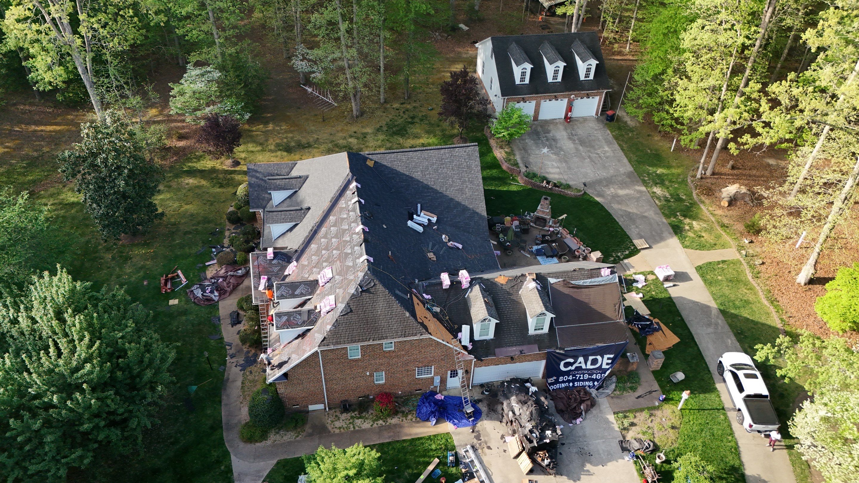 Comprehensive Roof and Gutter Replacement After Tree Damage in Midlothian by Cade Construction