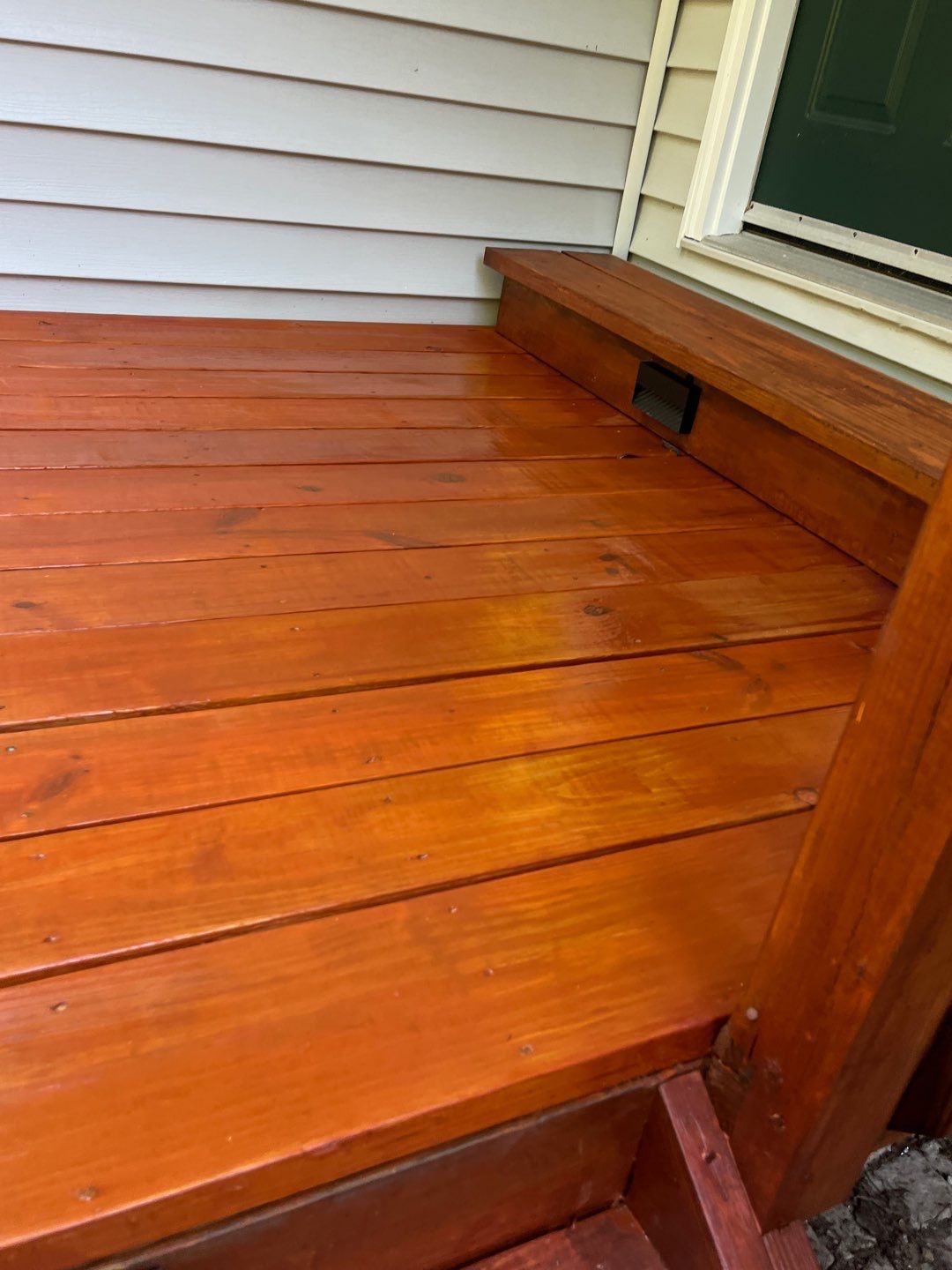 Triple deck re-staining by AKK Painting LLC
