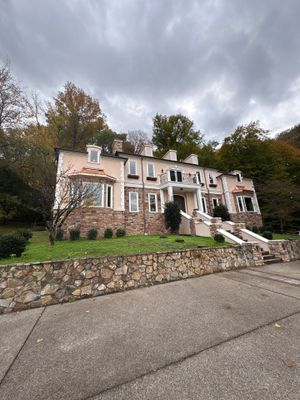 Franklin Exterior Remodel Featuring Custom Stucco and Stone Hardscaping
