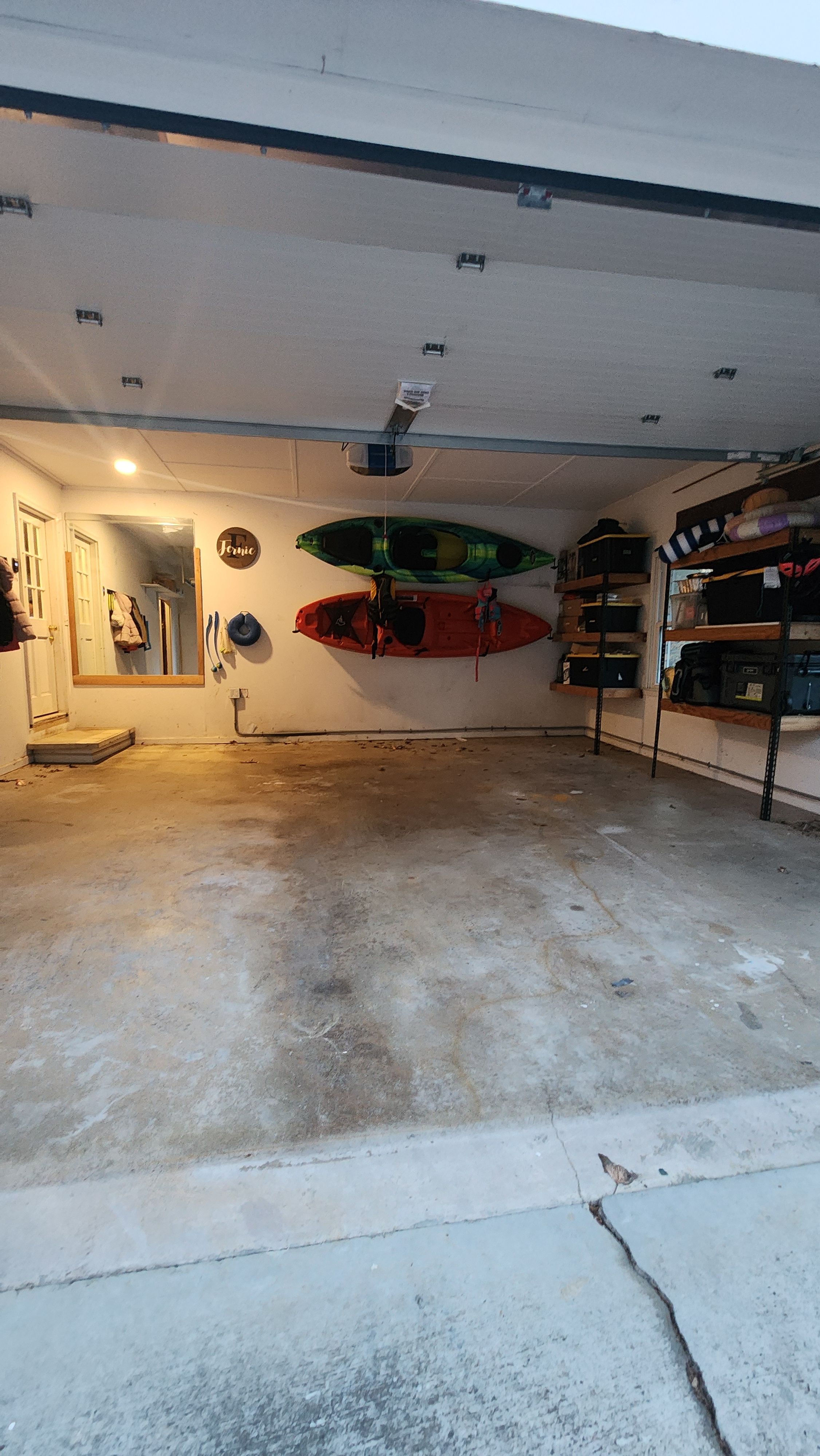 Garage floor transformation with Creekbed flake by Opus Renovations 