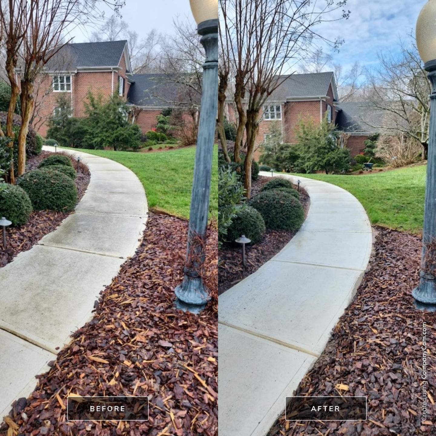 Driveway Clean using cleaner by Power Wash Masters LLC