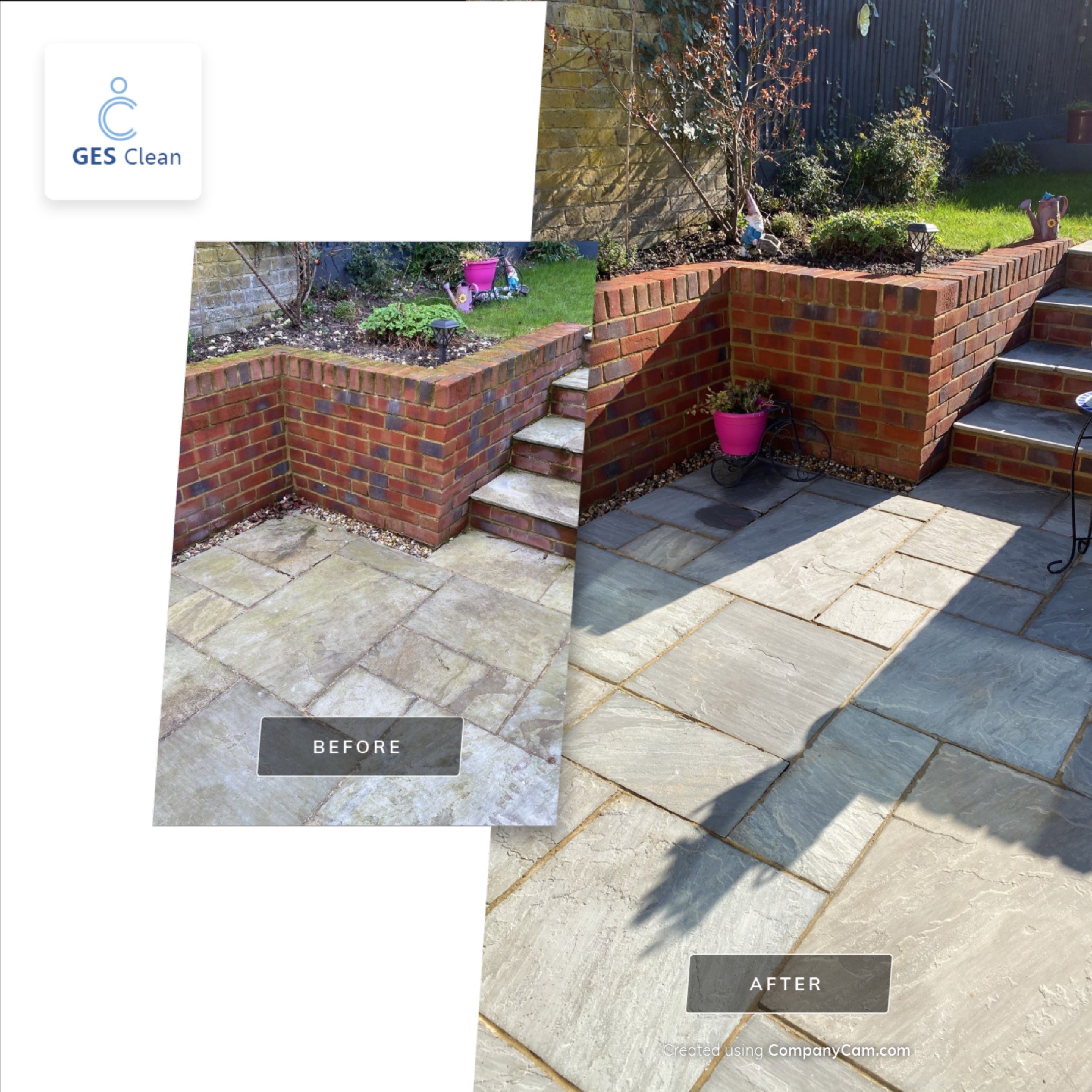 Driveway And Patio Clean using honda 21 ltr/min by Ges Exterior Cleaning ltd
