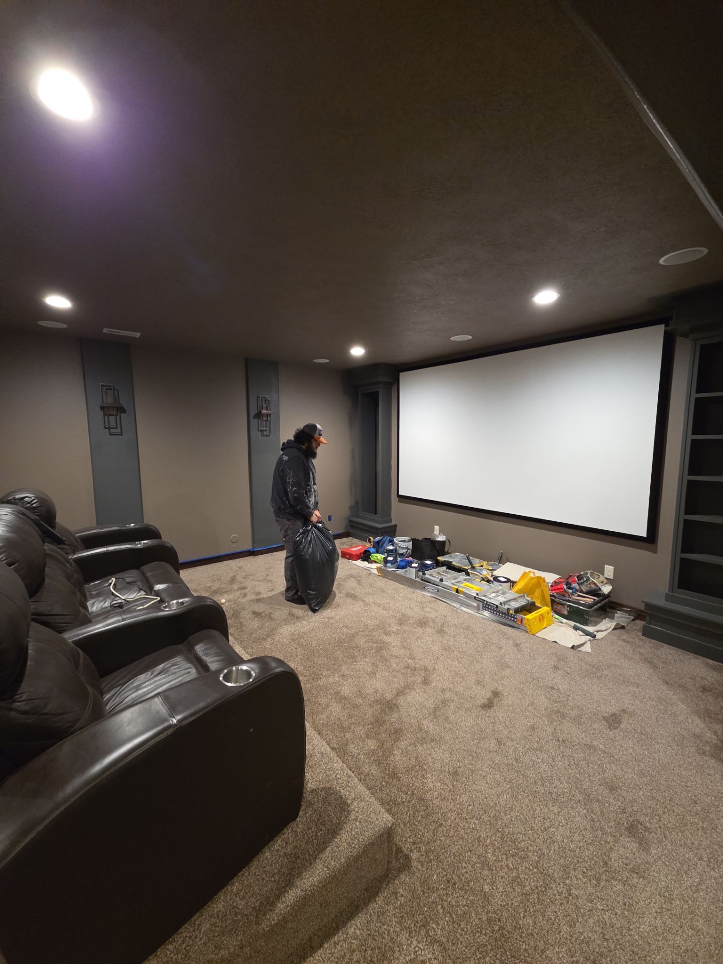 Custom Interior Painting for Basement Theater and Bedrooms in Sioux Falls by Select Painting, Coatings & Garage Cabinets