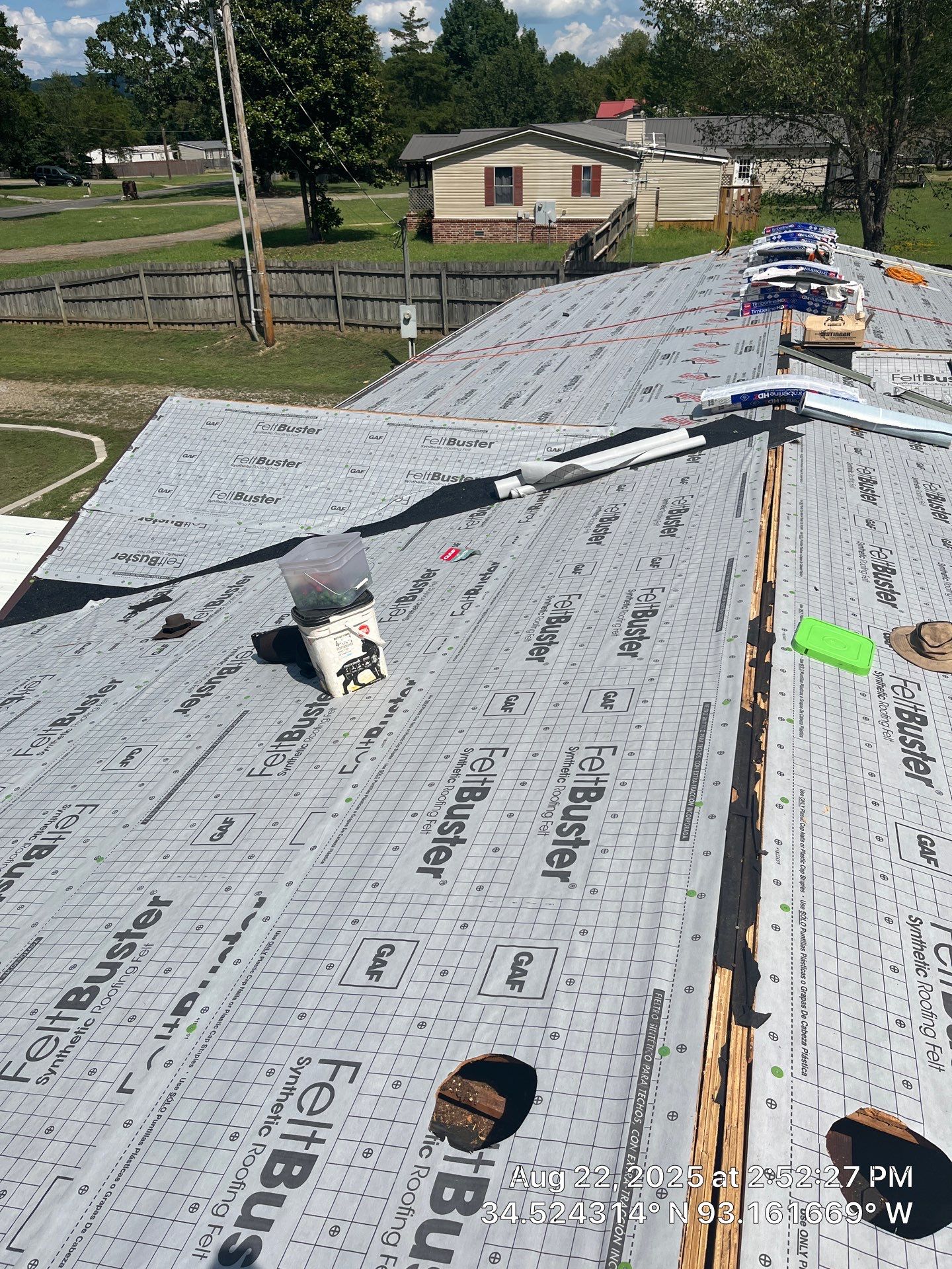 GAF Timberline HDZ Roof Replacement and Decking Repair in Hot Springs by Temple Roofing and Exteriors