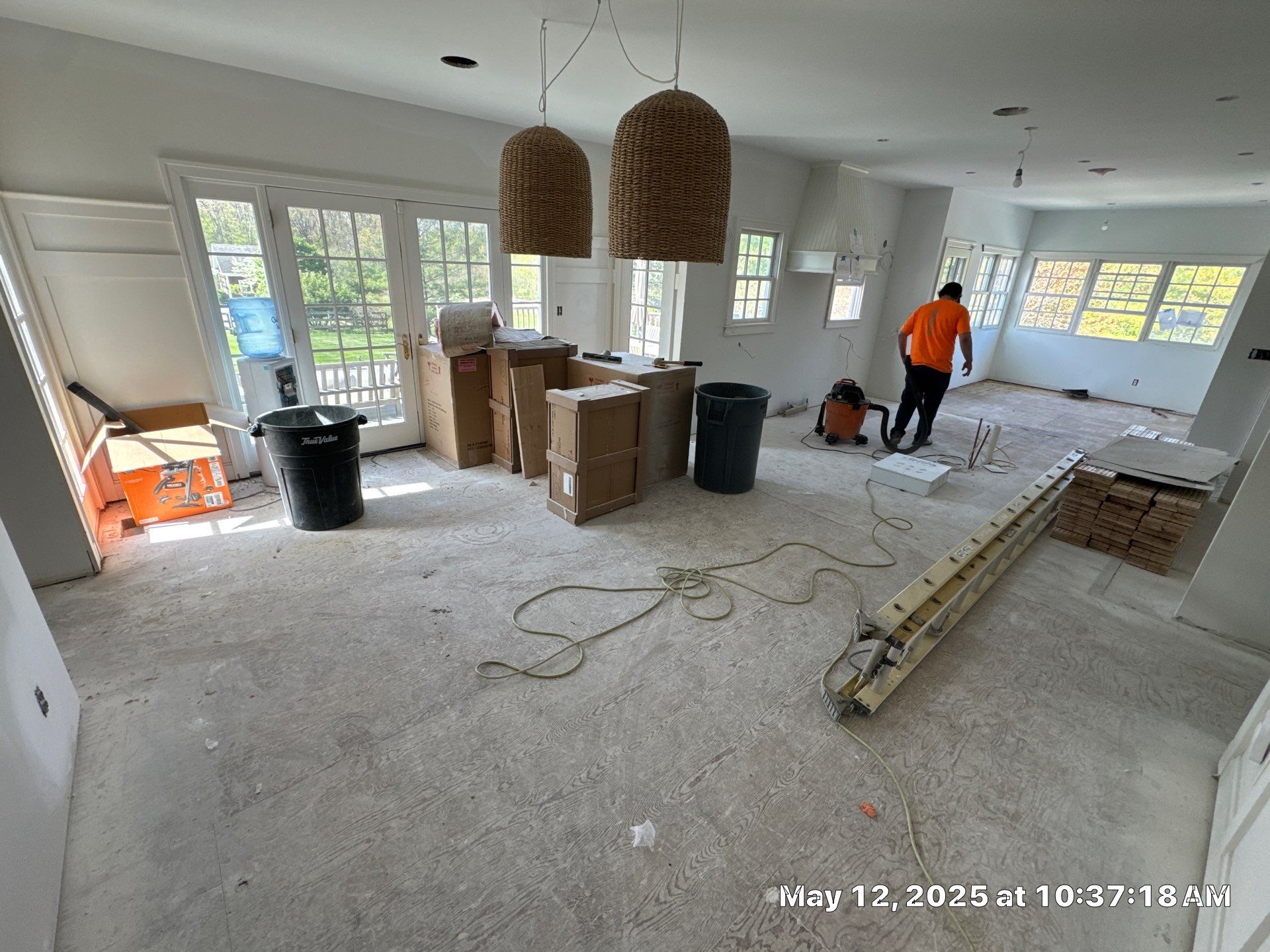 Paint the brand new maple floor...WHITE! Designer-driven project is a showstopper! by RTBaldwin Hardwood Floors
