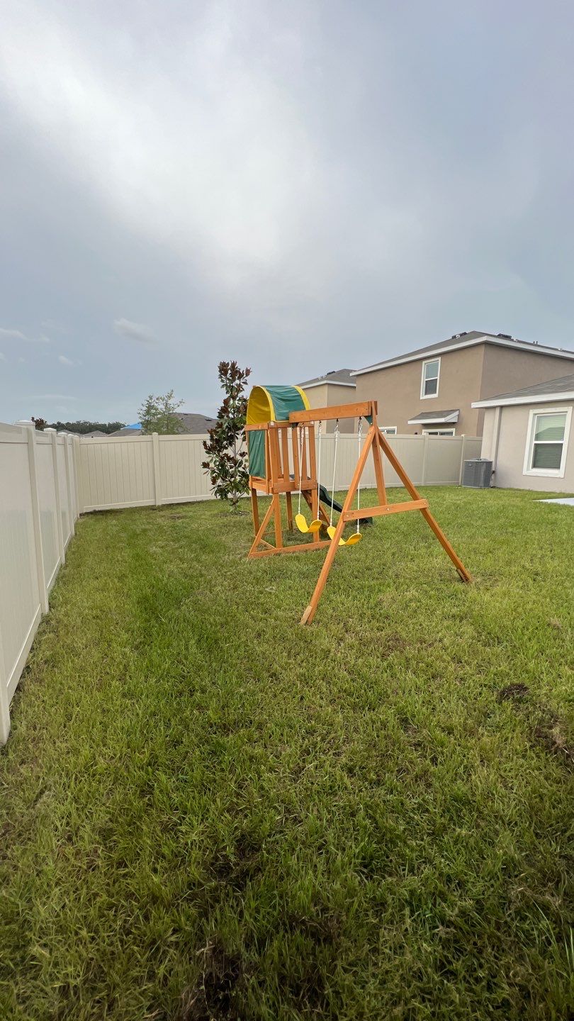 Tan Vinyl Privacy Fence Installation by Asap fence and gates, LLC