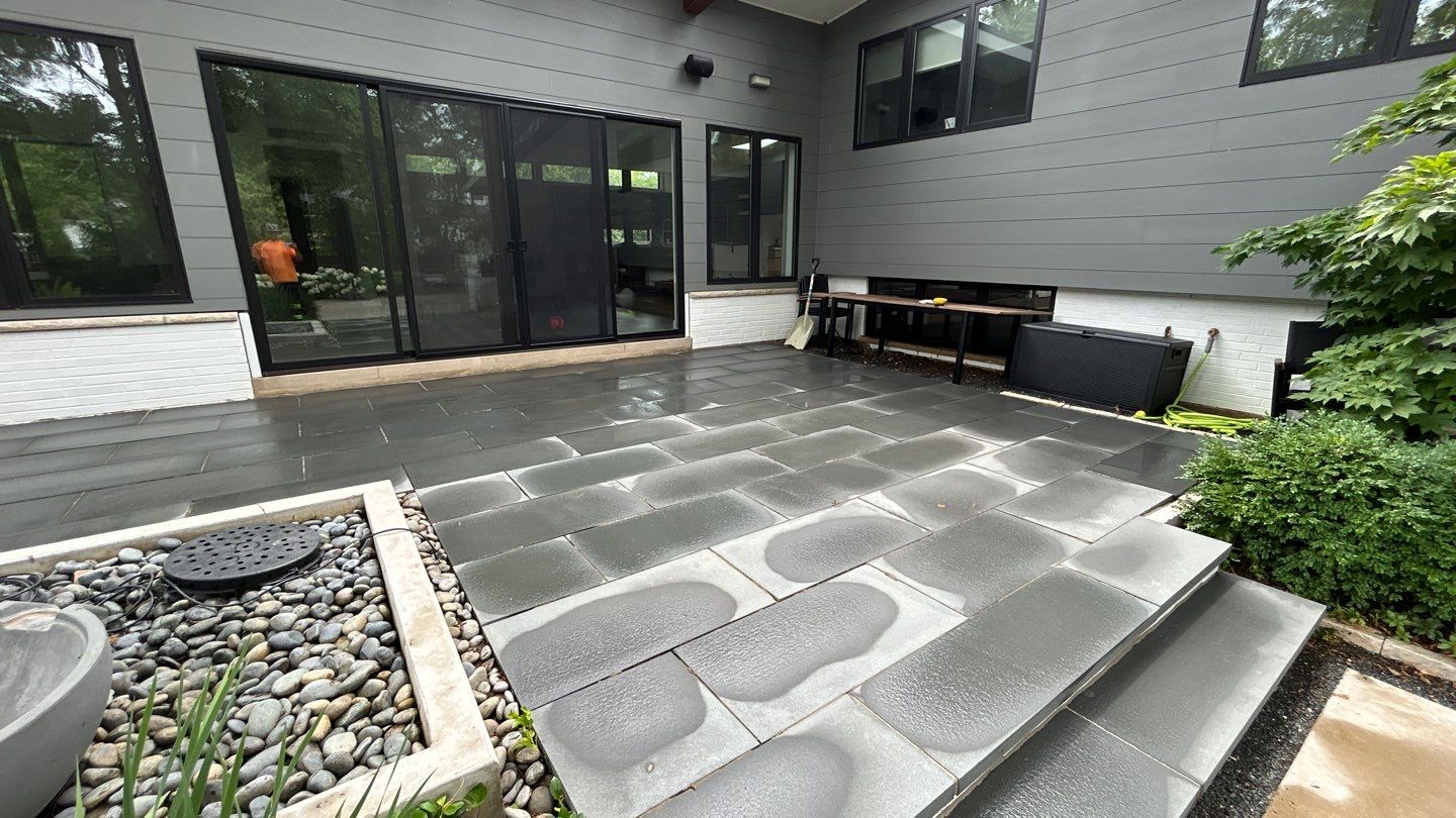 bluestone using Algaecide, soft wash soap by Northern Power Washing LLC.