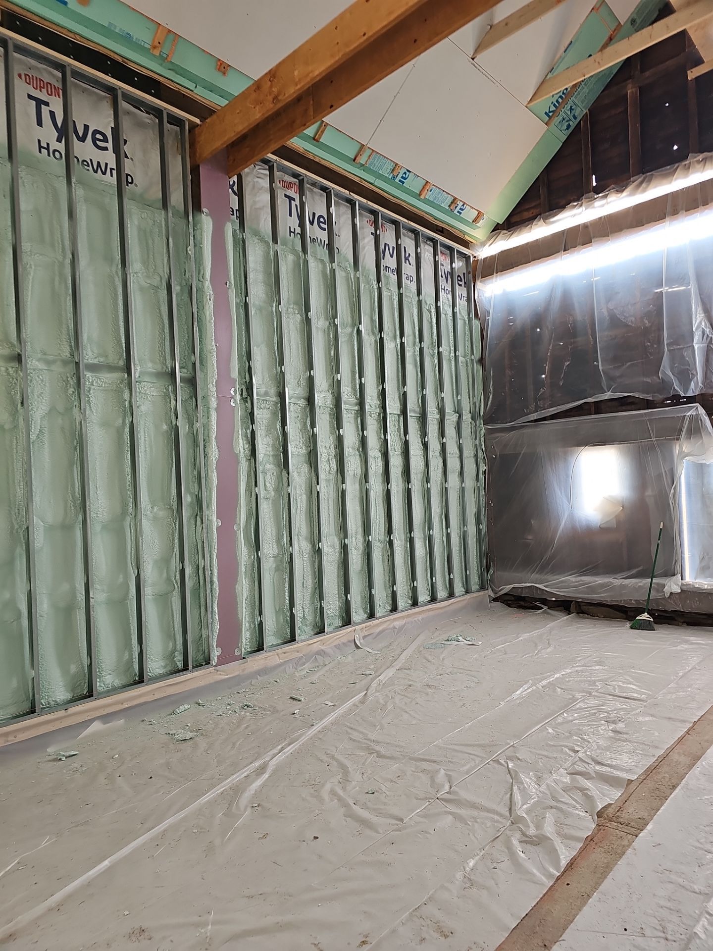 Exterior Installation using Closed Cell Spray Foam by NYS Foam & Energy