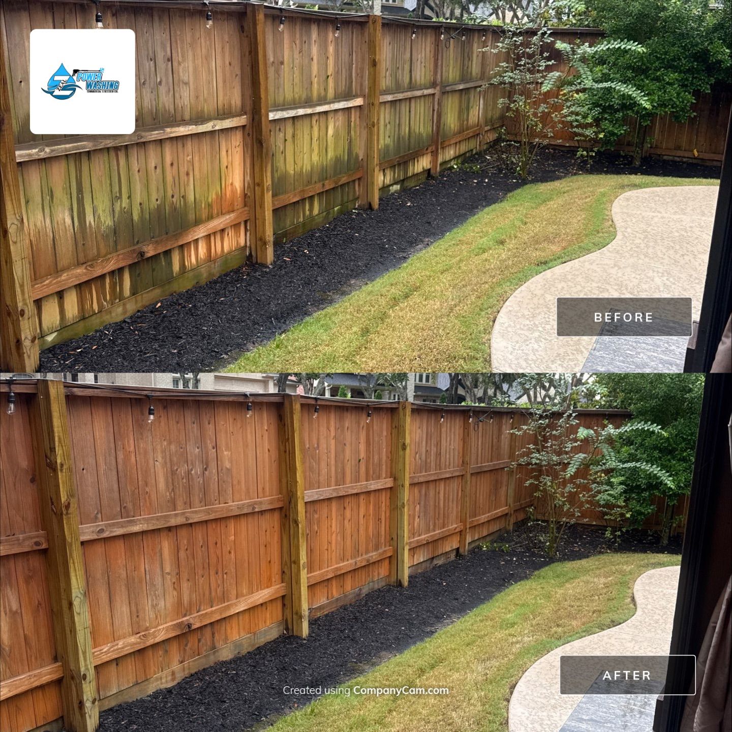 Residential Concrete Surface Cleaning and Fence Restoration in Missouri City by Zeal Power Washing