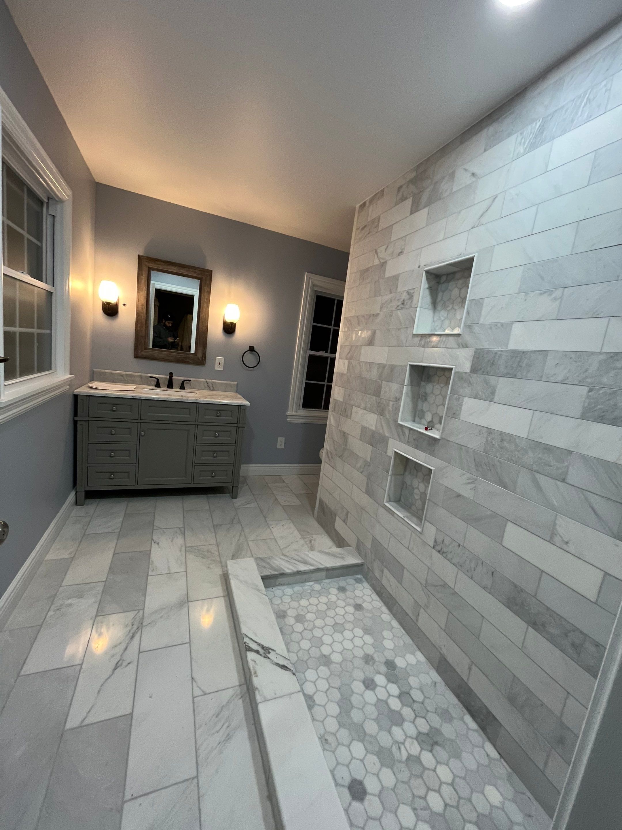 Bathroom Remodel using Tile by Home Concepts Construction