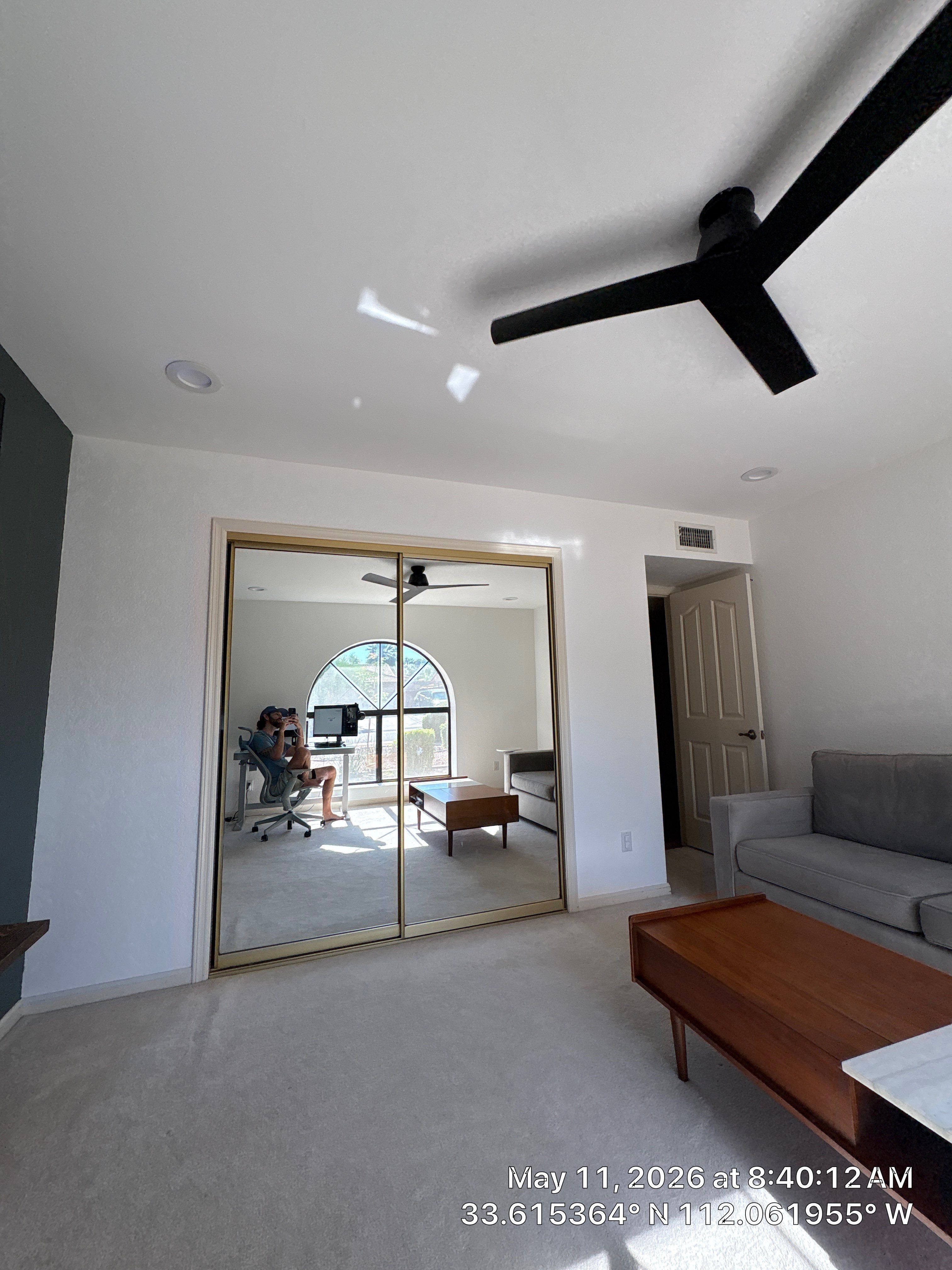 Modern Home Office Renovation and Media Wall Installation in Phoenix by CompanyCam Sales Demo