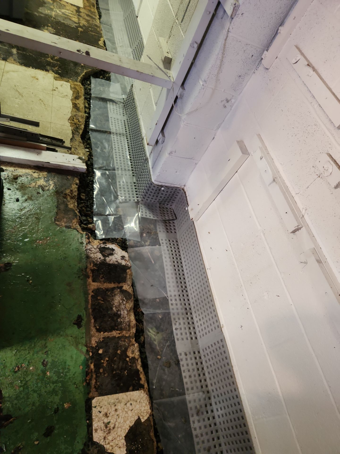 Interior French Drain & Mold Remediation Project in Manville, New Jersey by Pure Service Pro, LLC 