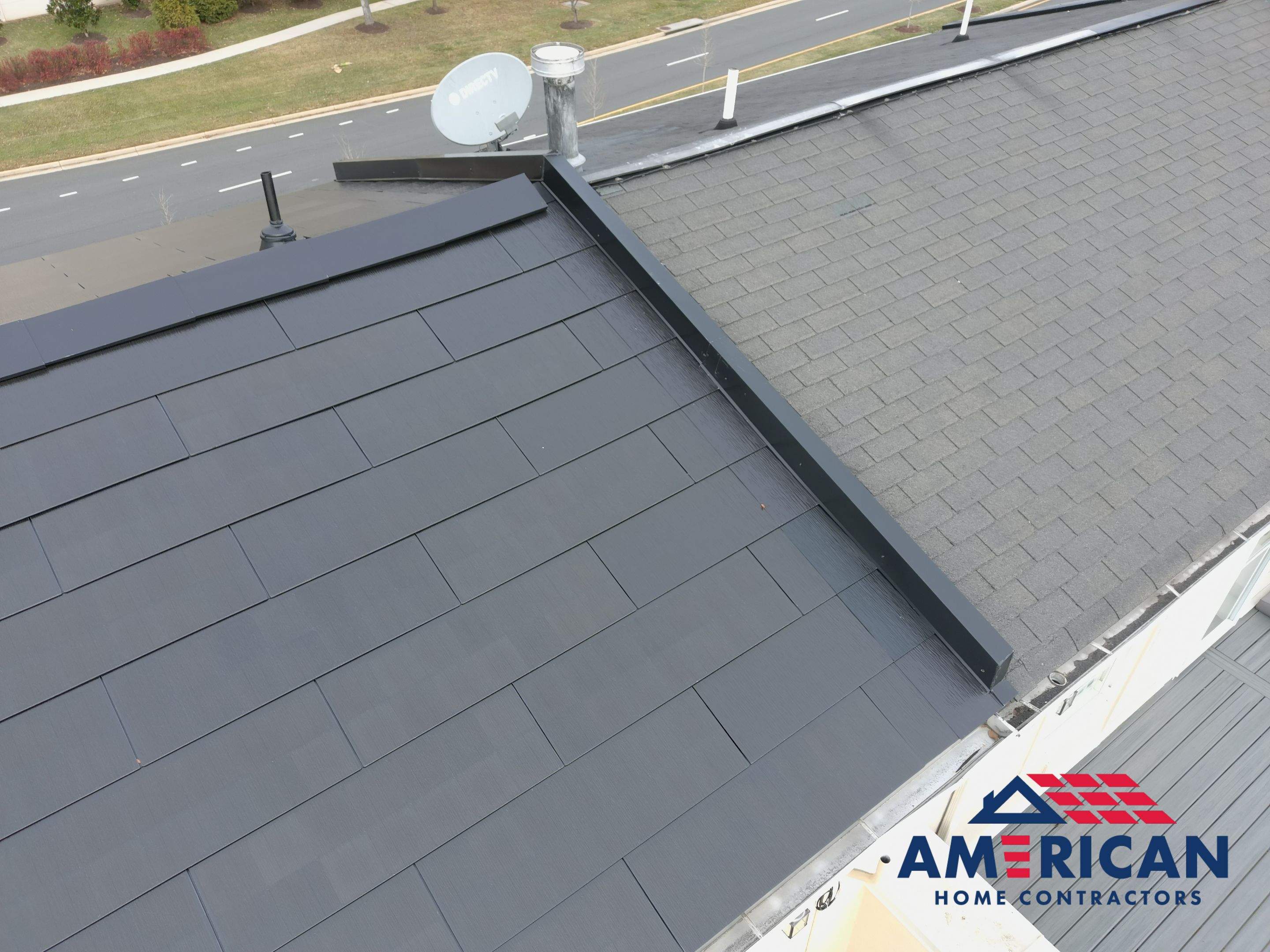 Tesla Solar Roof on a Townhouse in Reston, VA by American Home Contractors