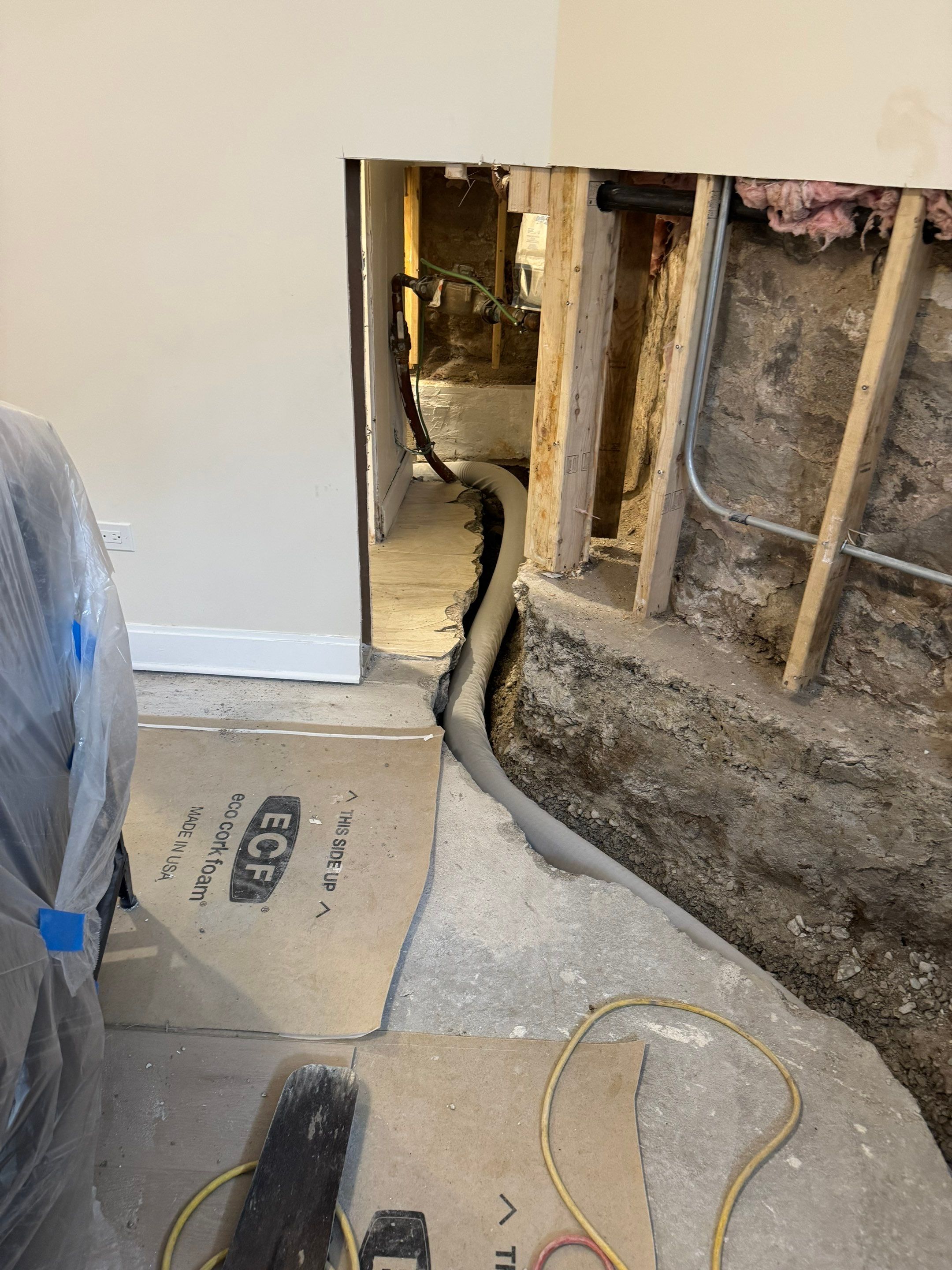 North Side Drain Tile System by Area Wide Waterproofing