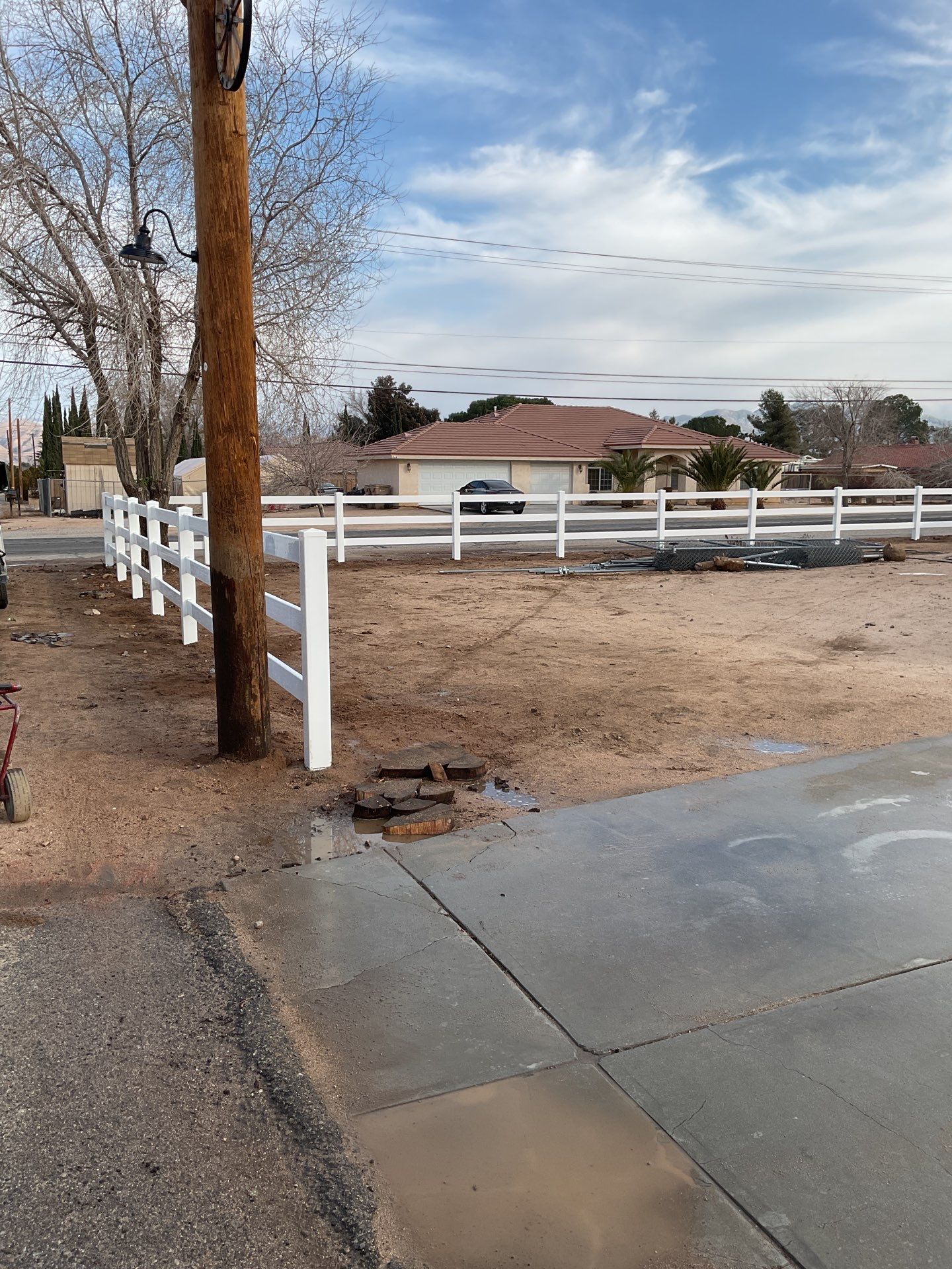 Fence Installation using Ranch Style Vinyl by Fence Guys Inc.