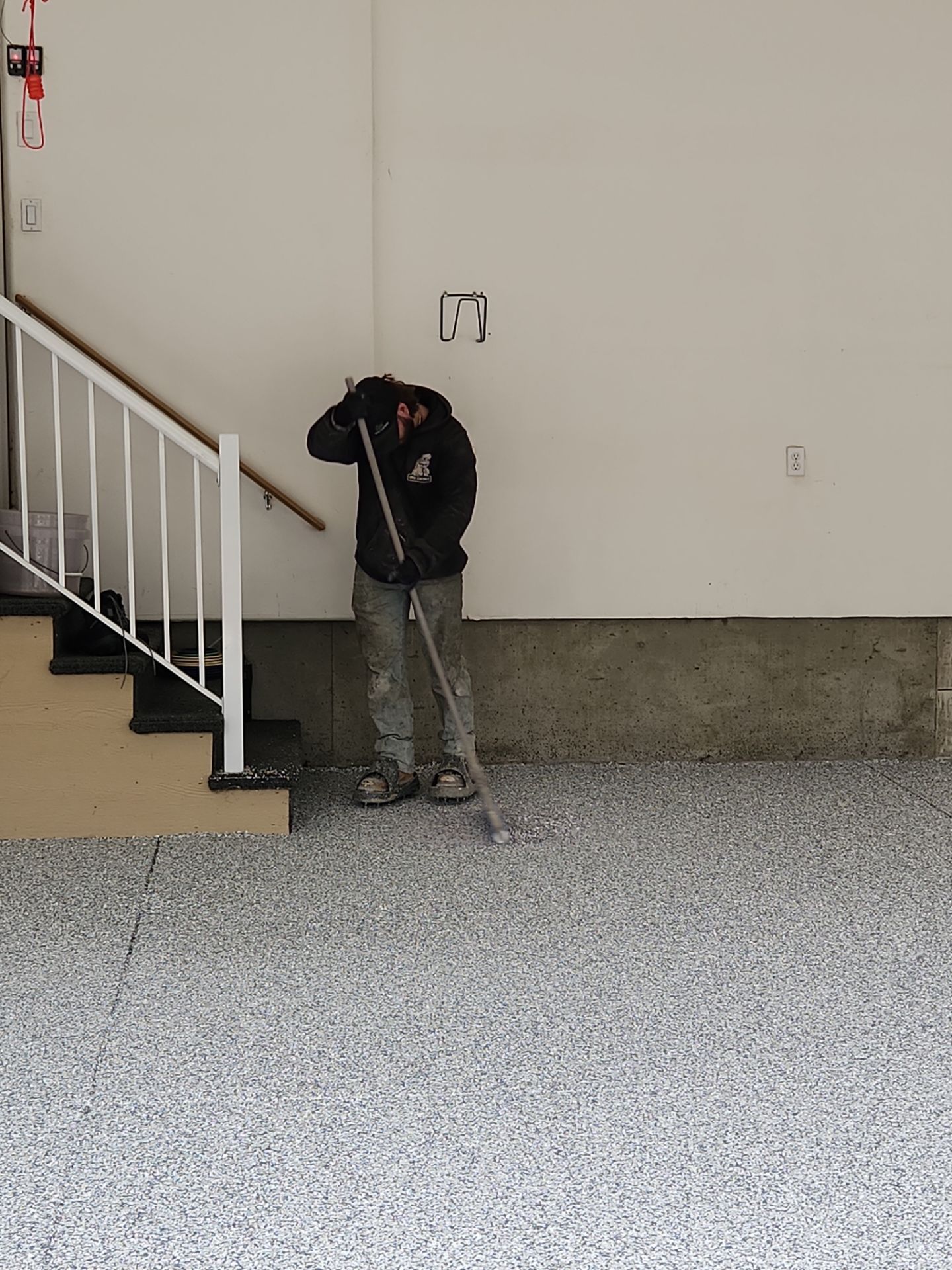 Garage Transformation using Slate Stone by Croc Coatings, LLC
