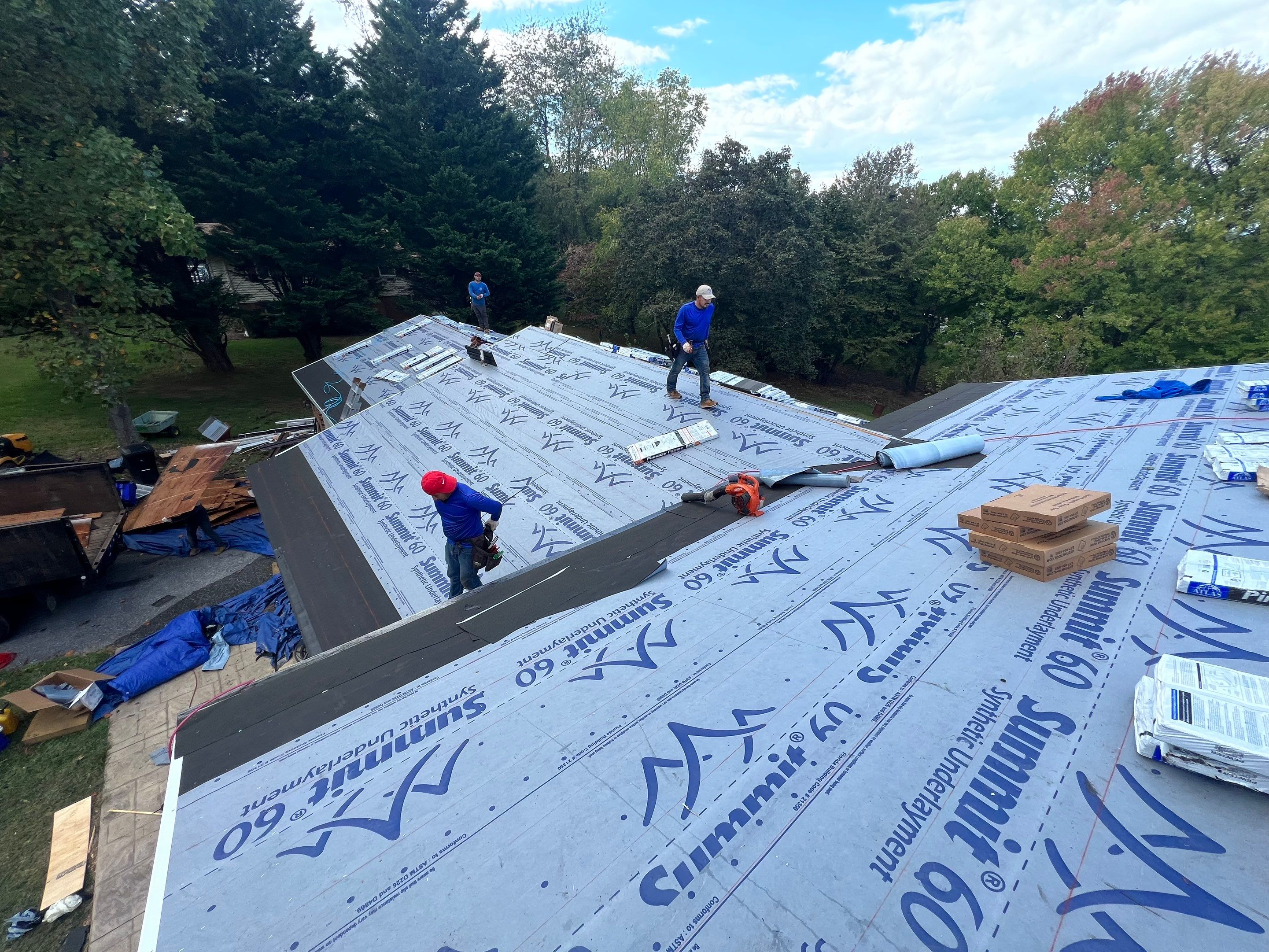 Residential Roofing Installation using Atlas Pinnacle Pristine Pewter Architectural Shingles by Frederick Roof Repair